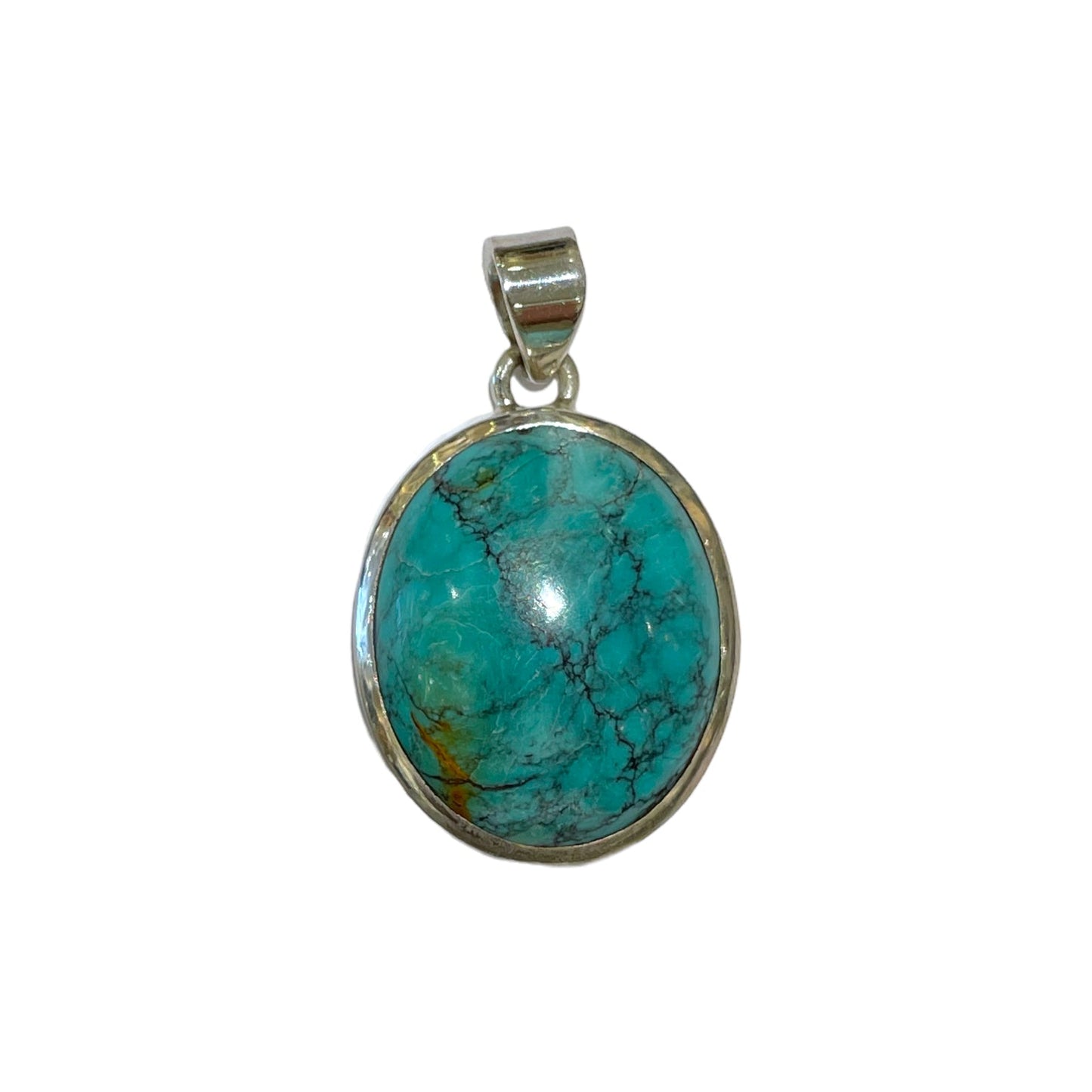 Pendentif Argent 925 & turquoise naturelle - Foliesbijoux