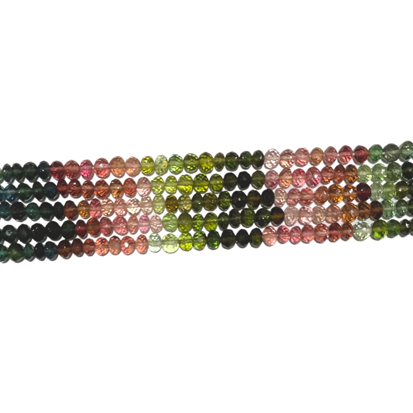 Fil de perles facettées Tourmaline multicolore grade AAA 2x4mm - Foliesbijoux