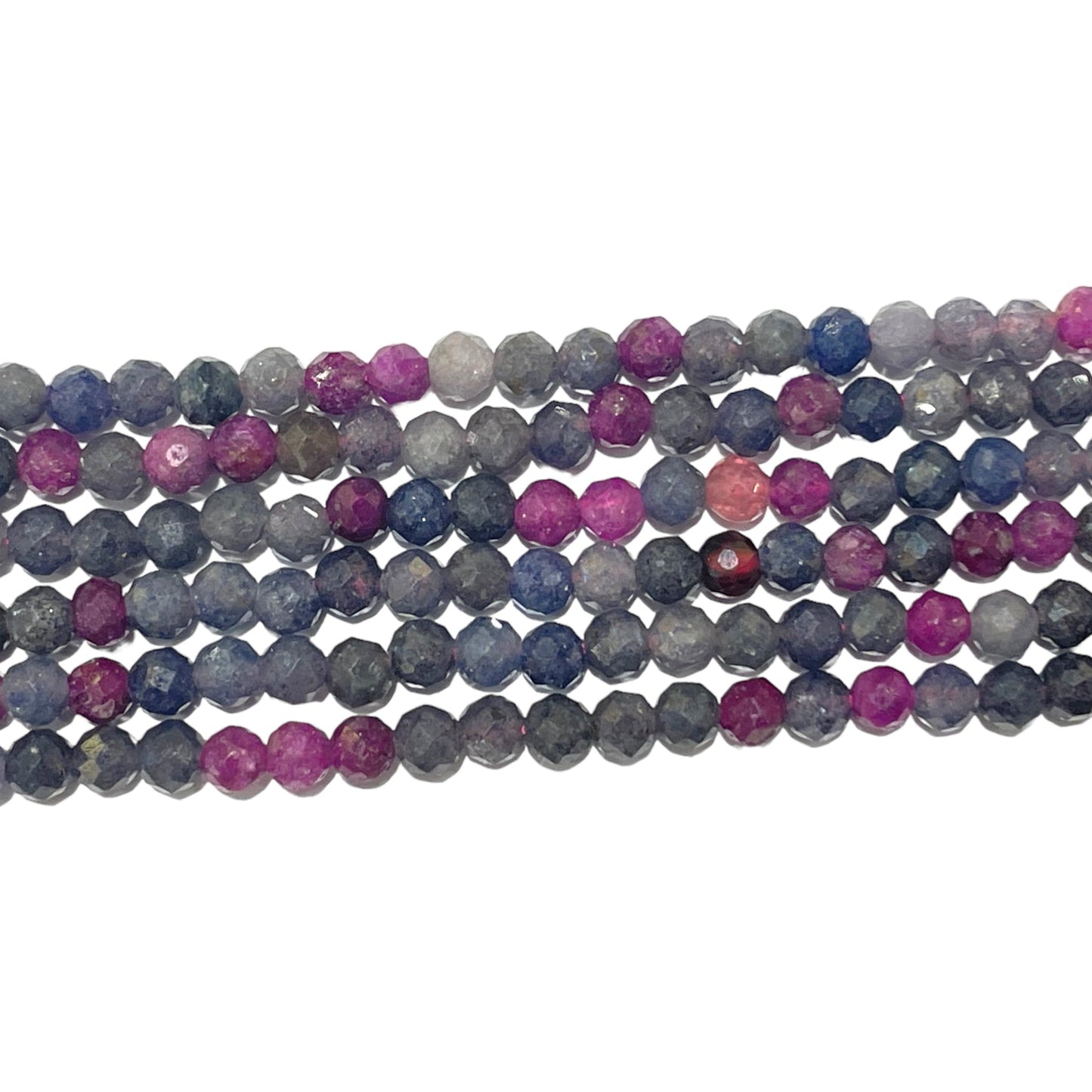 Fil de perles facettées Rubis Saphir - Foliesbijoux