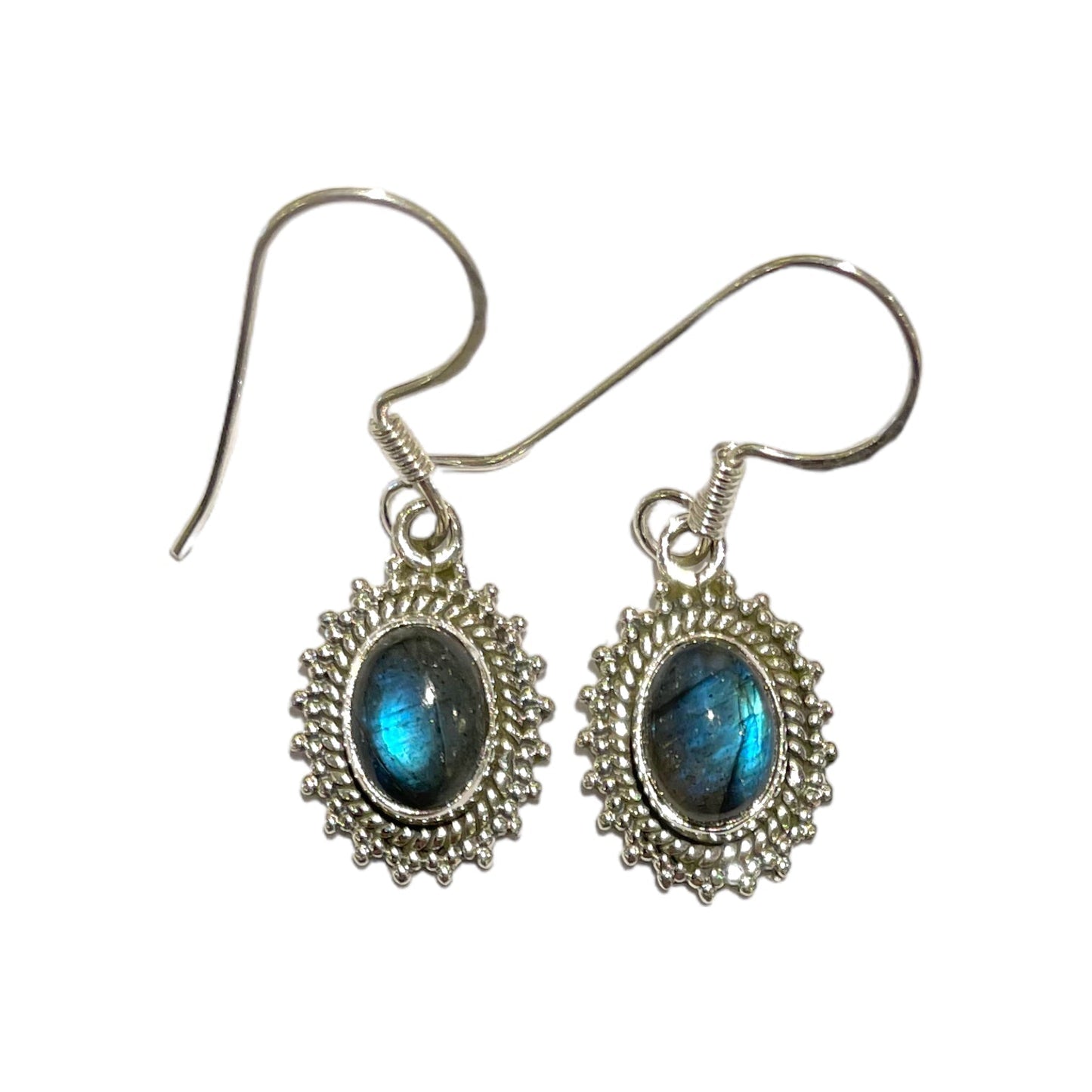 Boucle d'oreille en Argent 925 & labradorite - Foliesbijoux