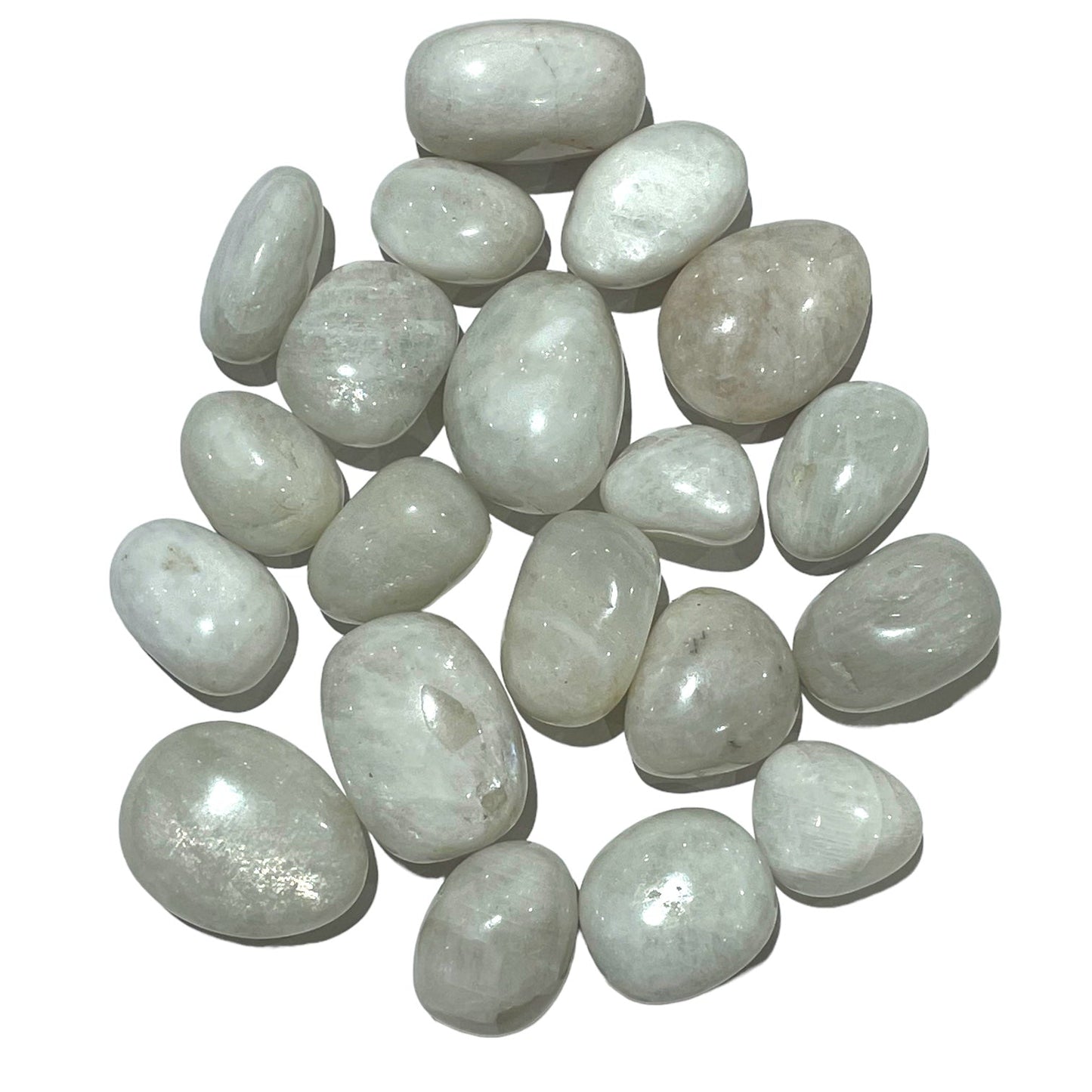 Pierre roulée en Pierre de lune bleutée - Foliesbijoux