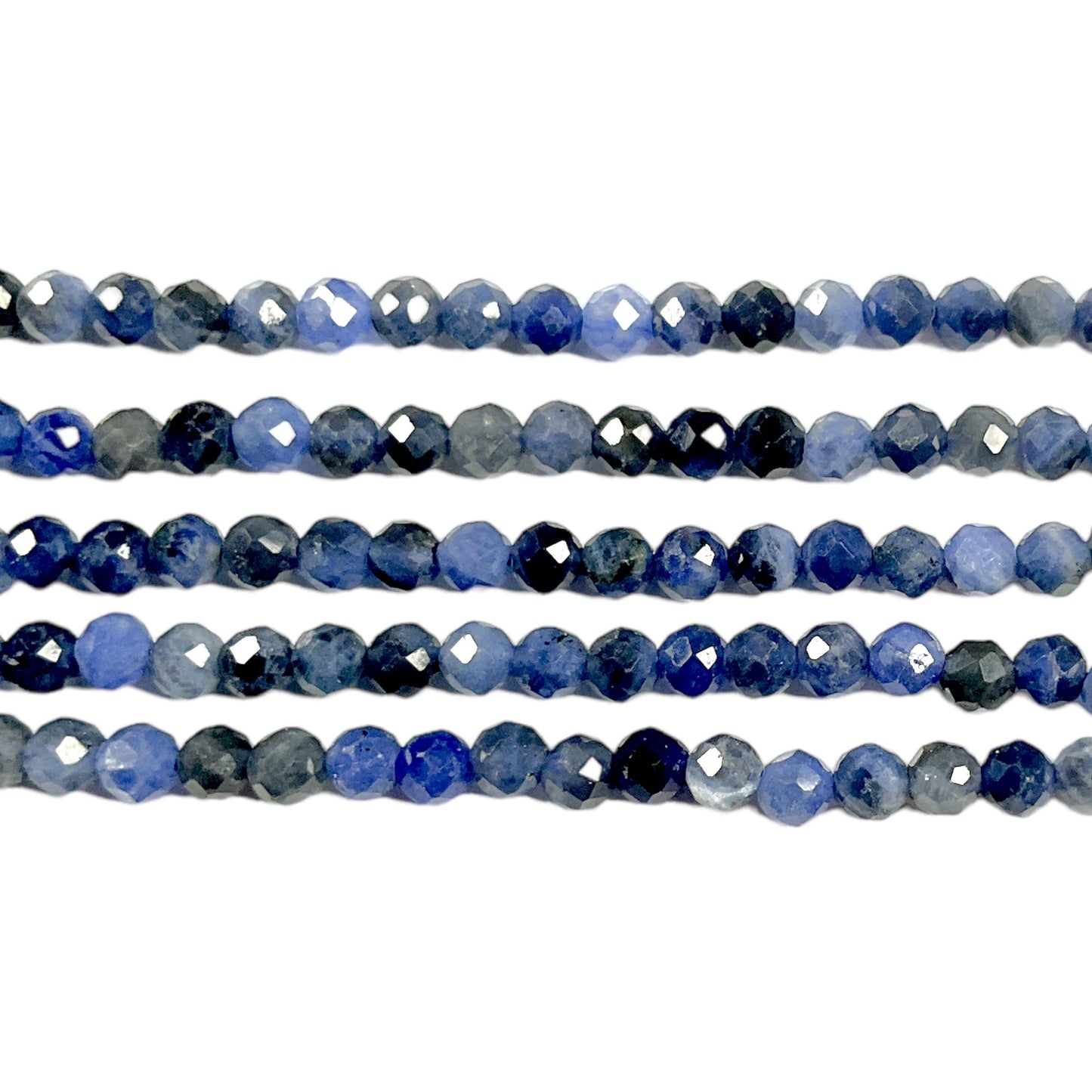 Fil de perles facettées Sodalite - Foliesbijoux