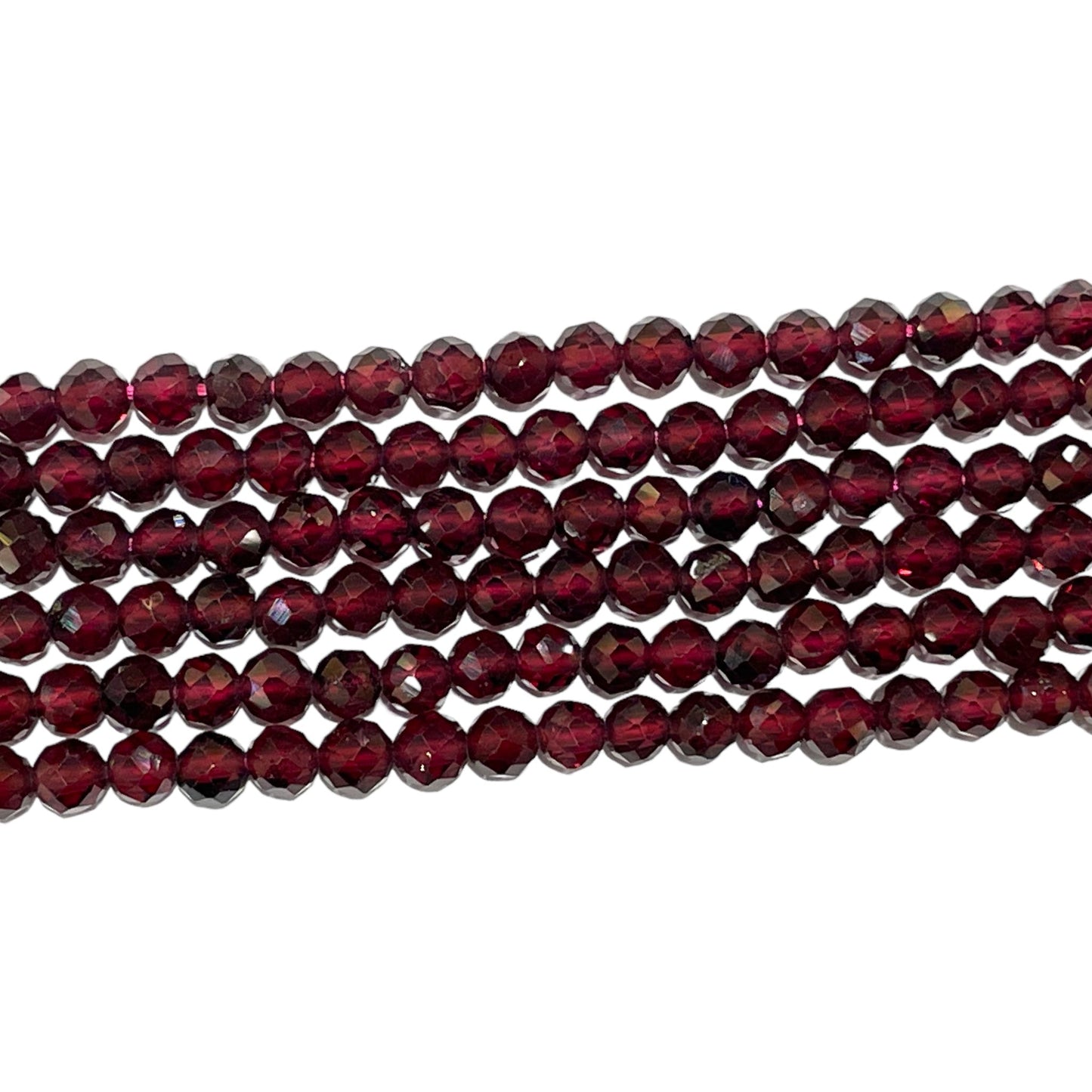 Fil de perles facettées Grenat - Foliesbijoux