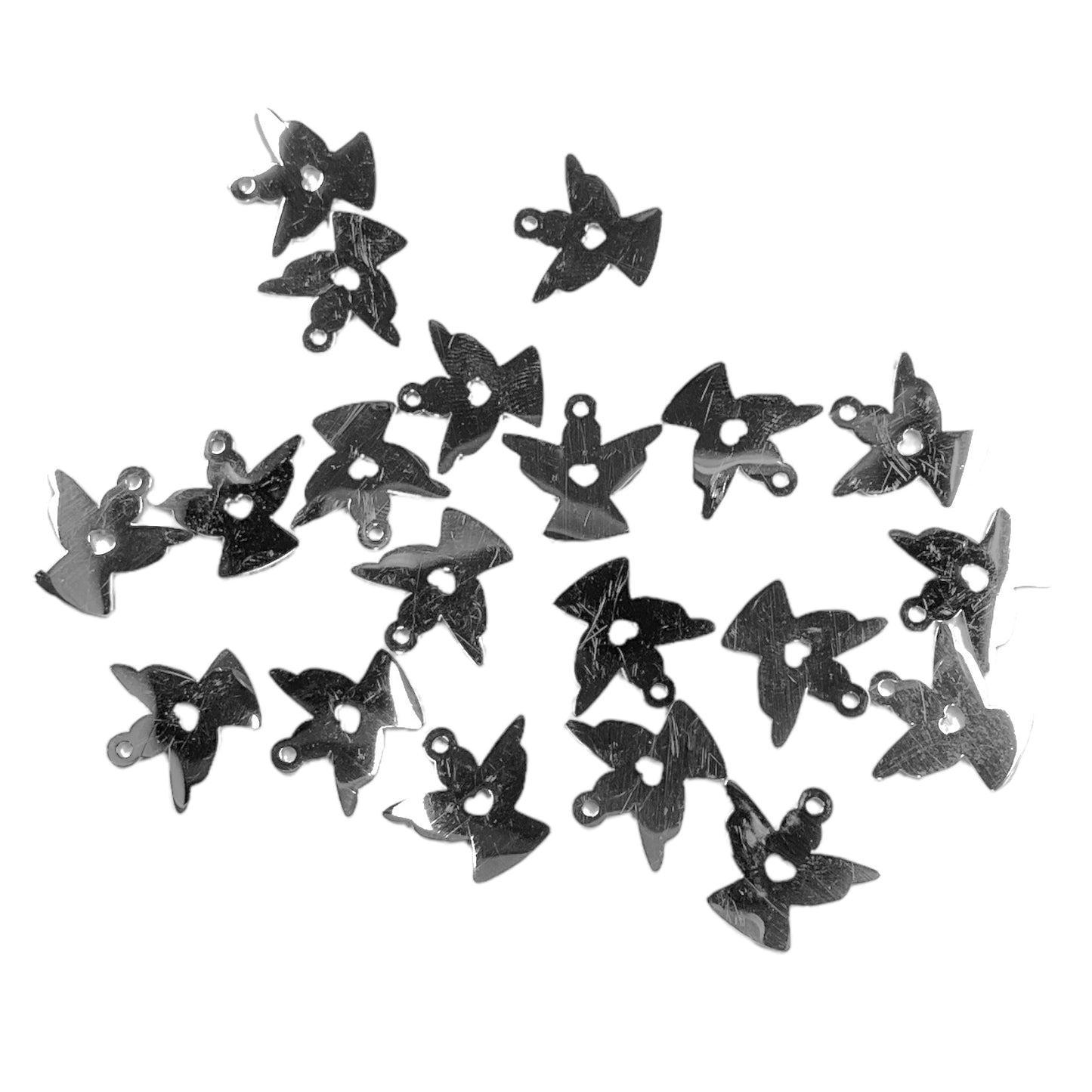 20 Breloques cœur d’ange acier inoxydable argenté - Foliesbijoux