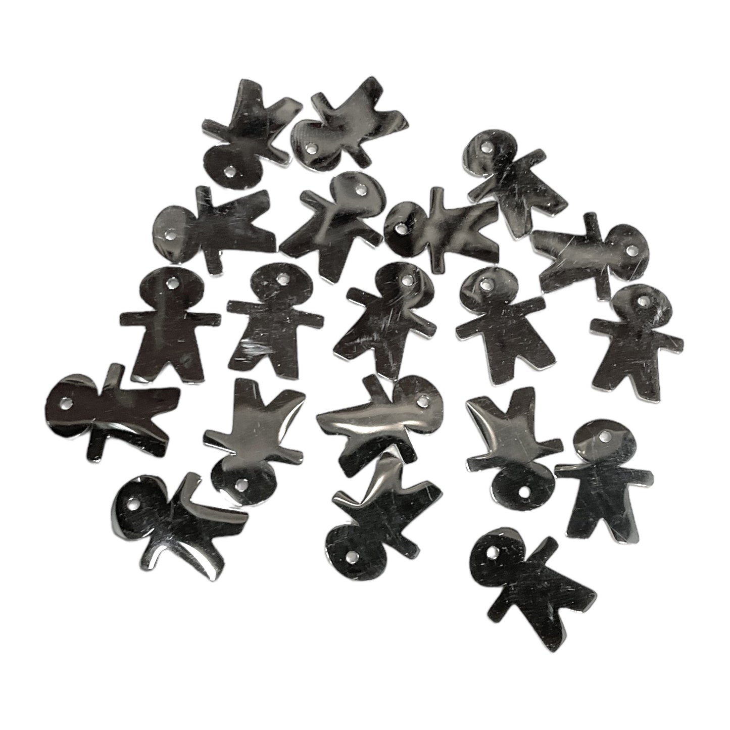 20 Breloques bonhomme acier inoxydable argenté - Foliesbijoux