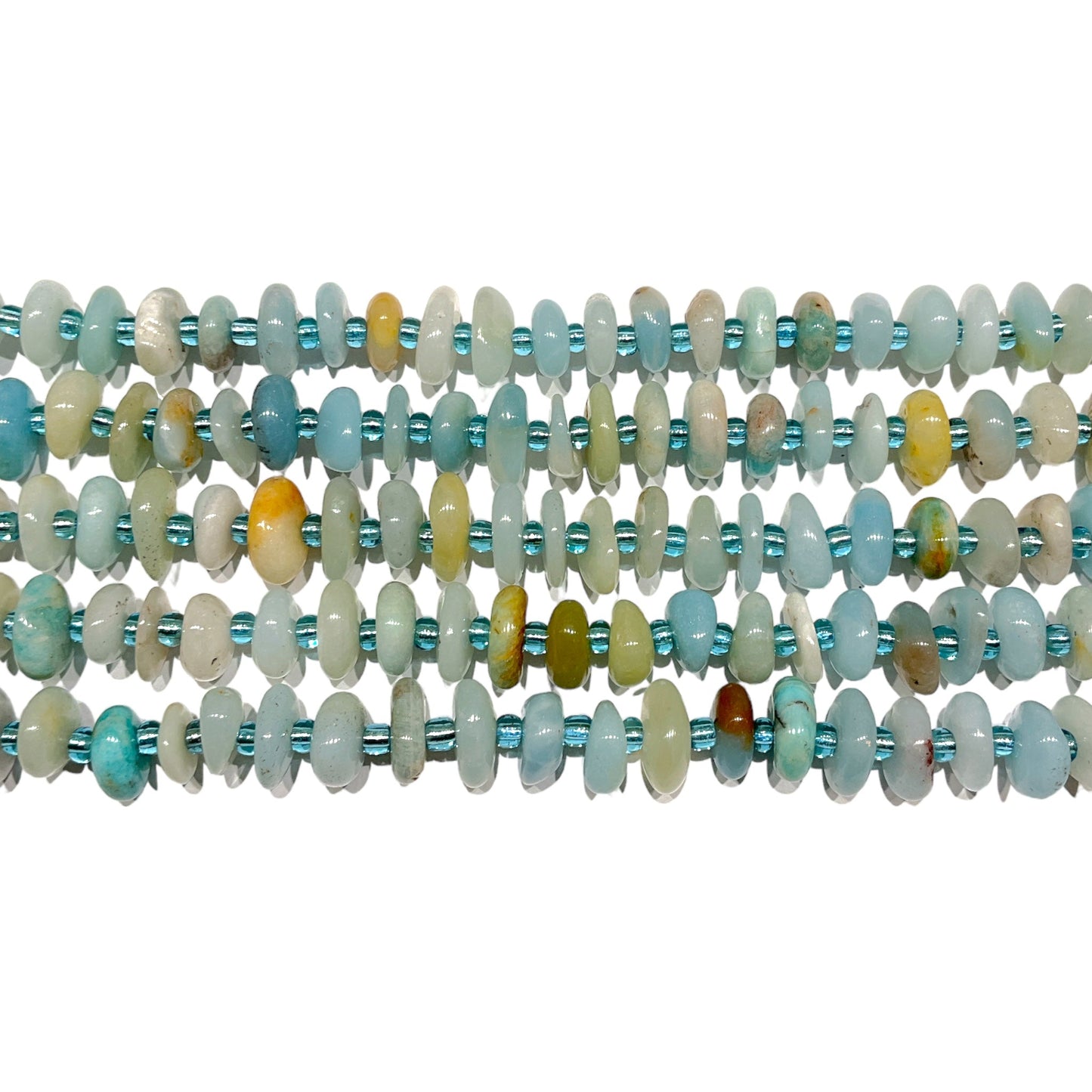 Fil de pierre baroque Amazonite de Chine 5 x 12 mm - Foliesbijoux