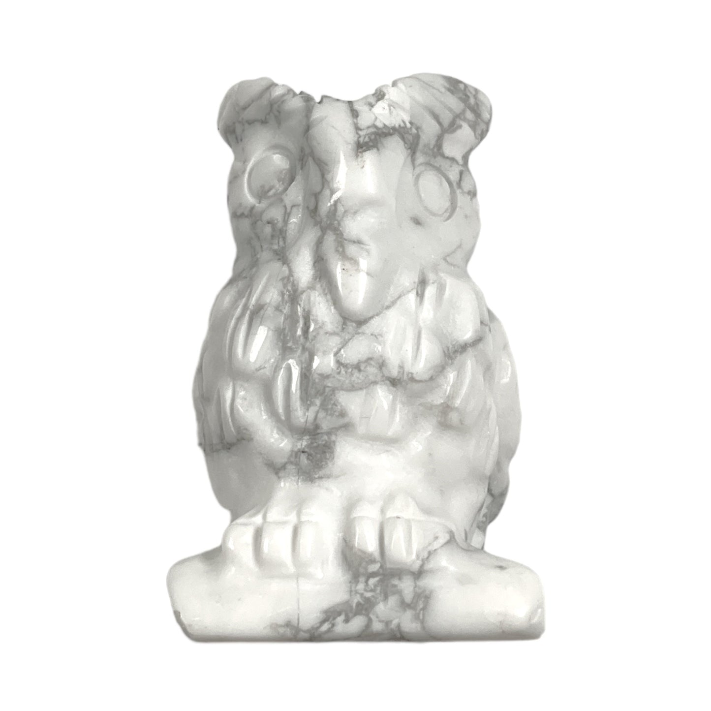 Figurine Hibou en Howlite - Foliesbijoux