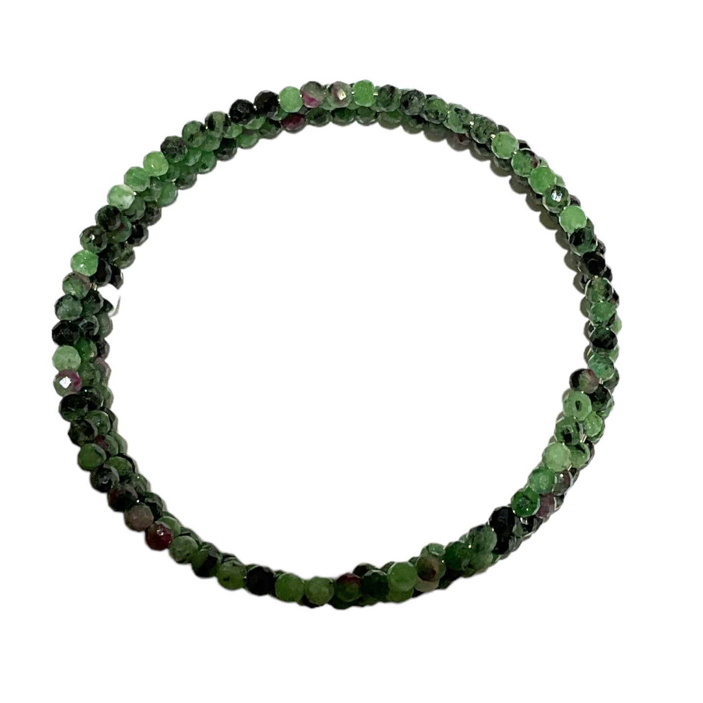 Bracelet Rubis sur Zoisite A+ Facetté 3 tours - Foliesbijoux