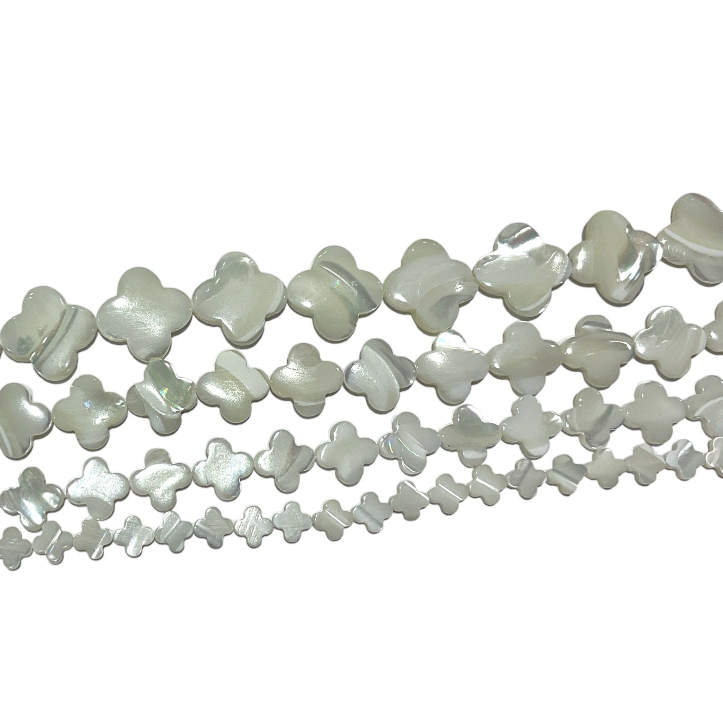 Fil de perle nacre en forme de trèfle A - Foliesbijoux