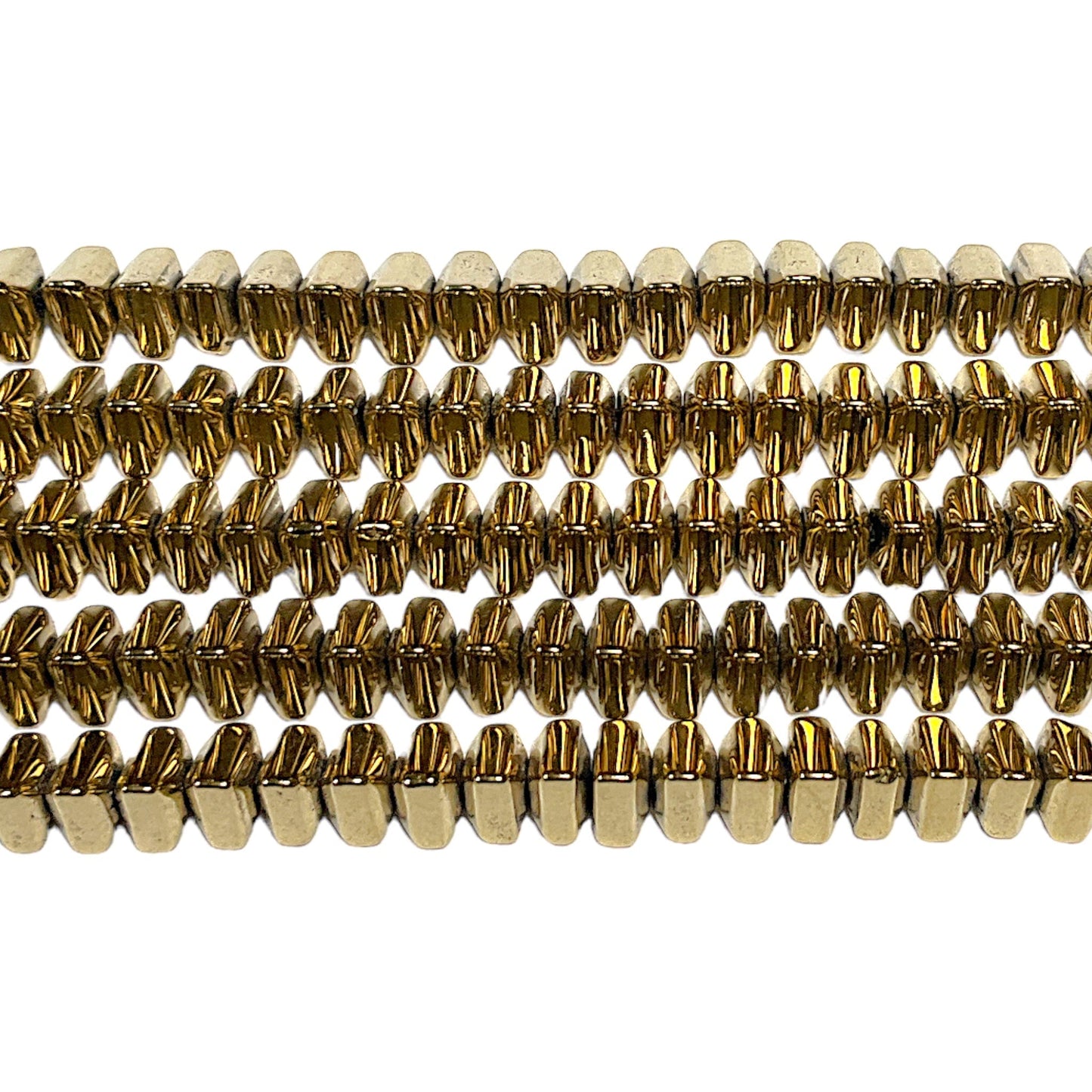 Fil de perle Hématite electroplaquée doré/bronzé HED-95 - Foliesbijoux