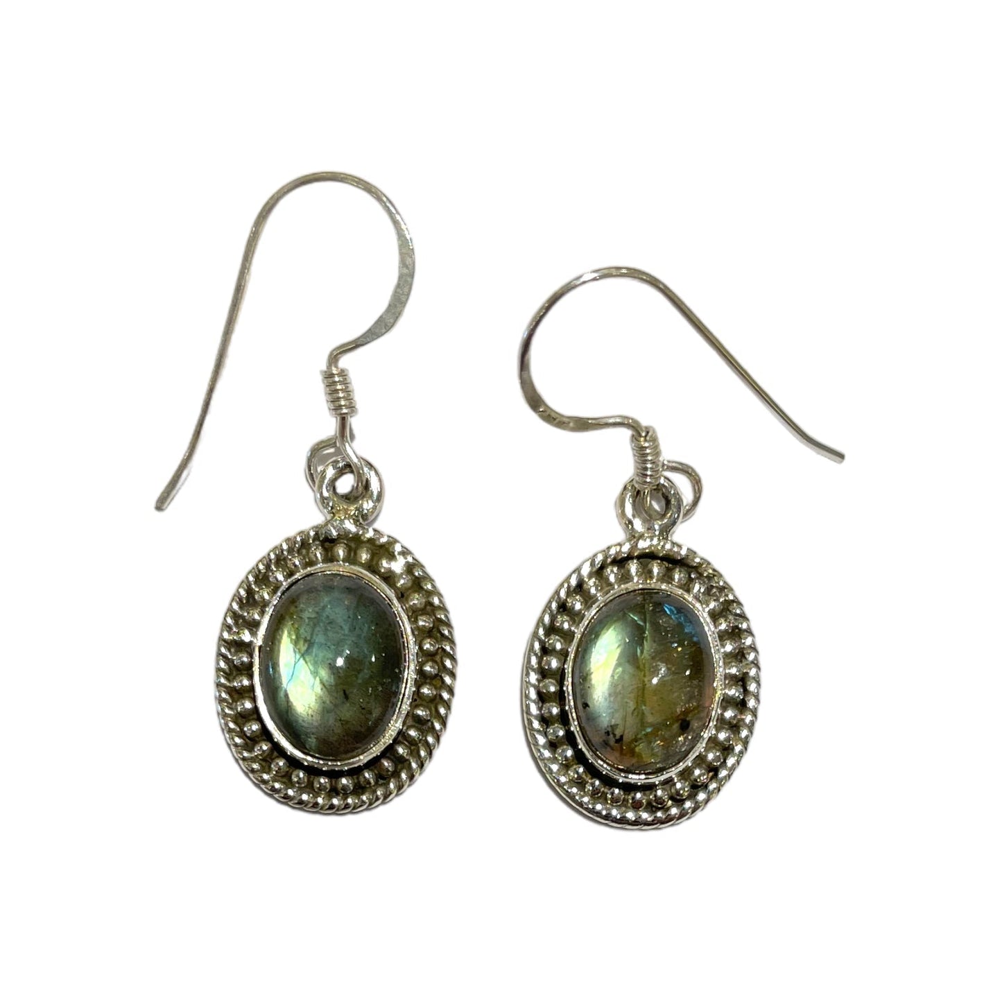 Boucle d'oreille en Argent 925 & labradorite - Foliesbijoux