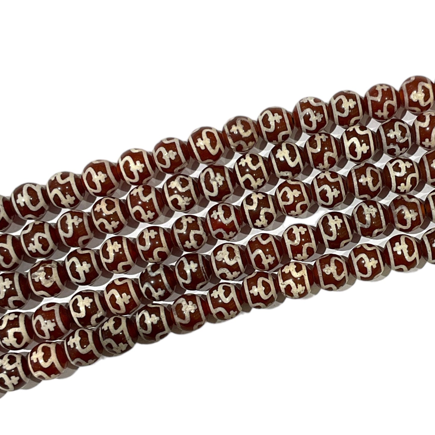 Fil de perle Agate du Tibet Dzi 8mm #33 - Foliesbijoux