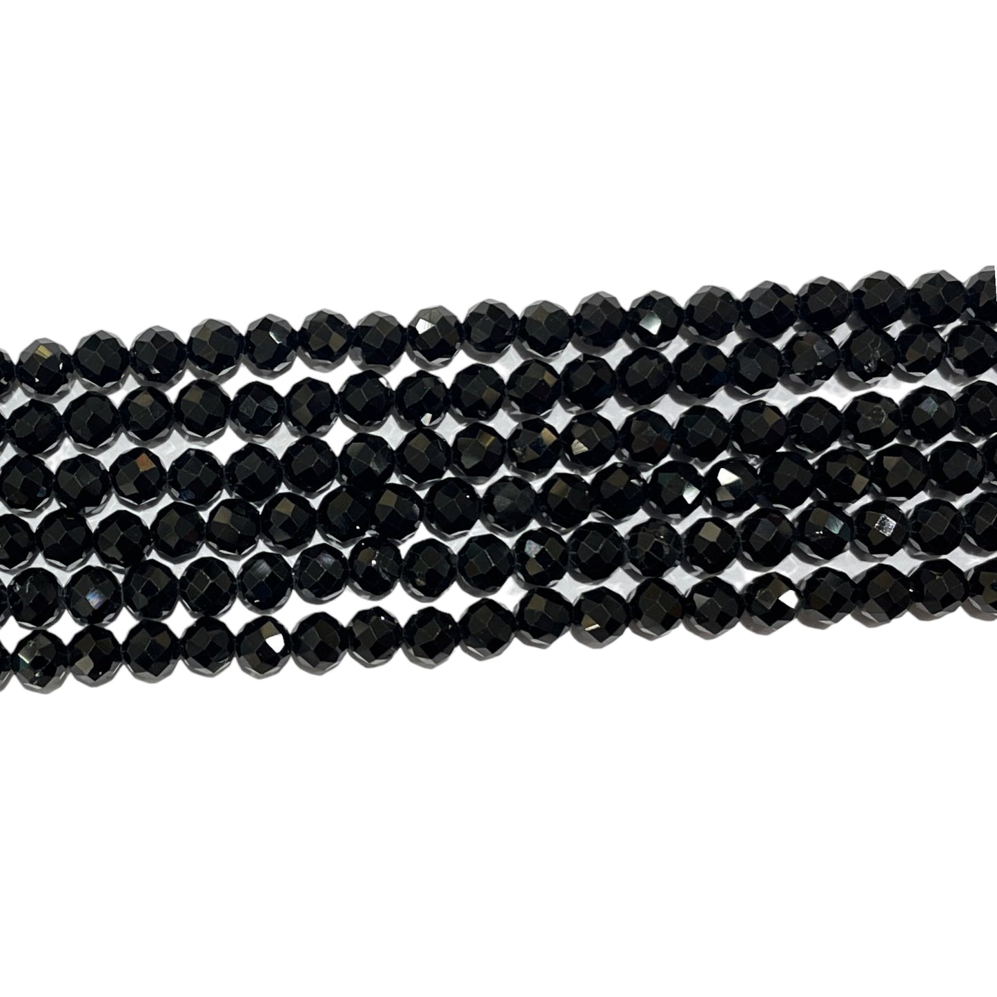 Fil de perles facettées Spinelle noire - Foliesbijoux