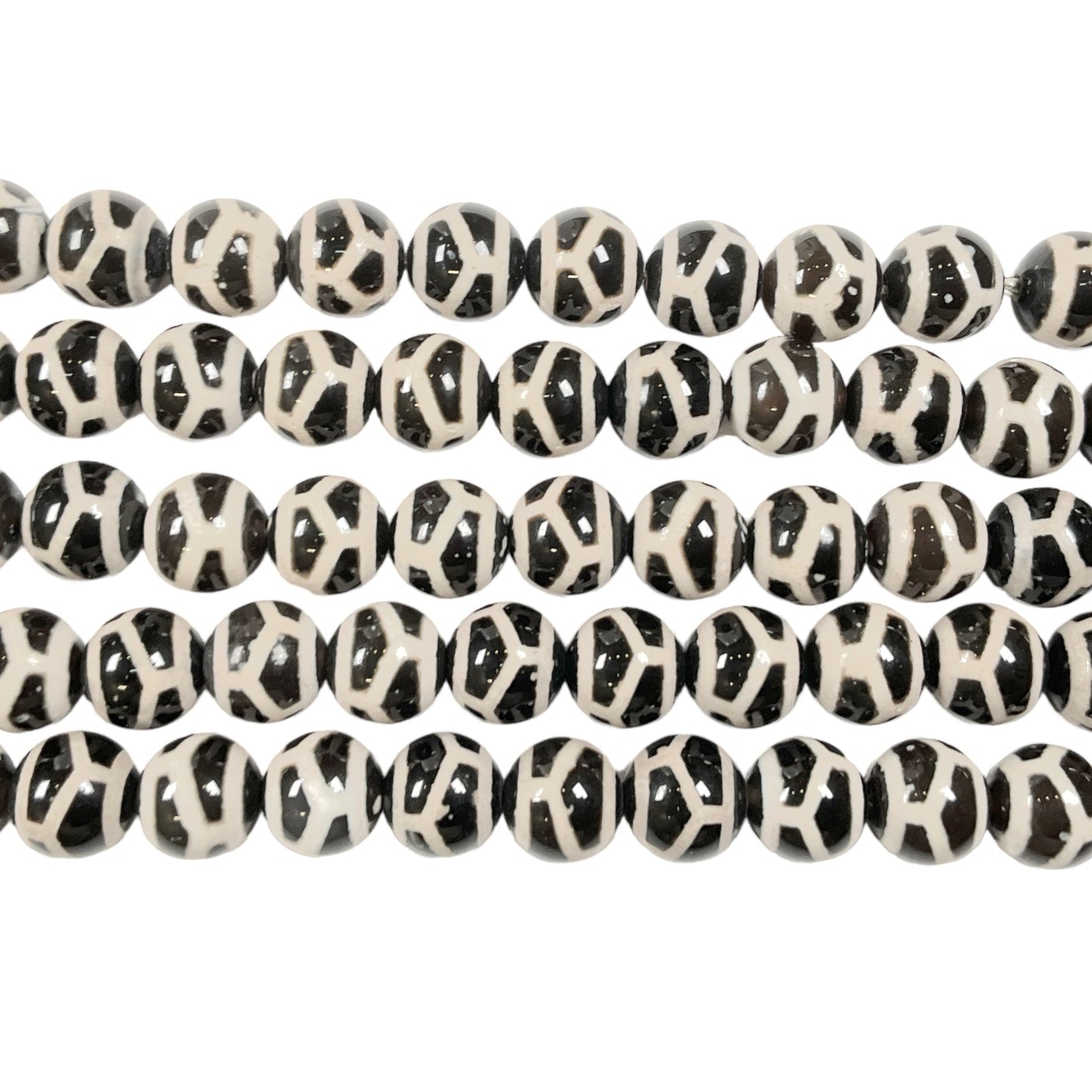 Fil de perle Agate du Tibet Dzi 8mm #11 - Foliesbijoux