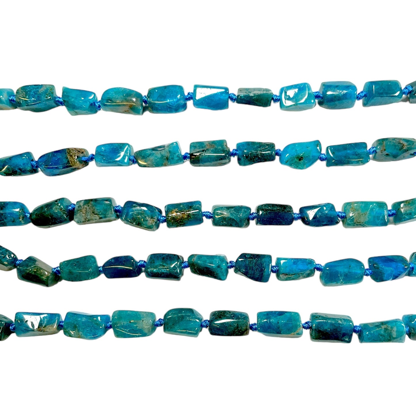 Fil Apatite bleue en rectangle 8 x 12 mm - Foliesbijoux