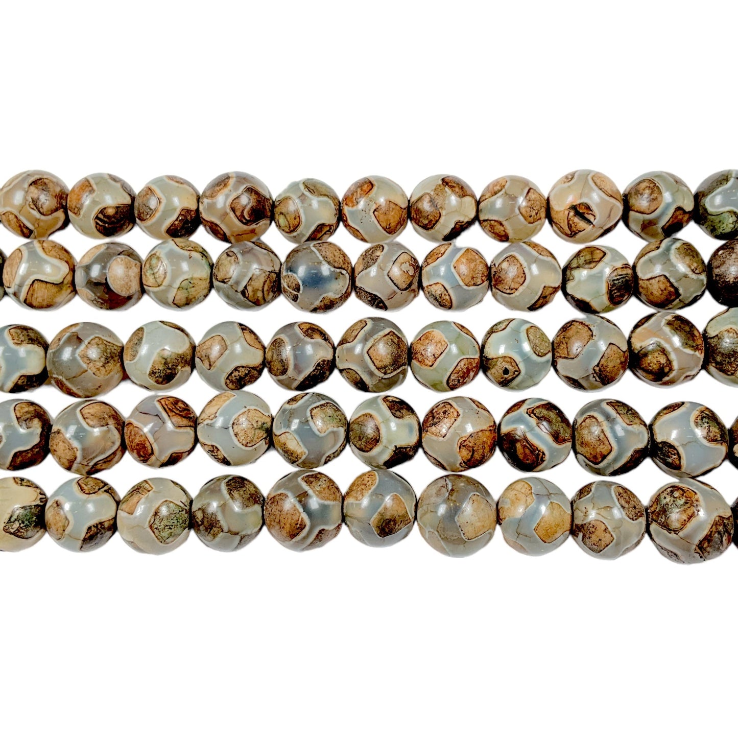 Fil de perle Agate du Tibet Dzi 8mm #41 - Foliesbijoux