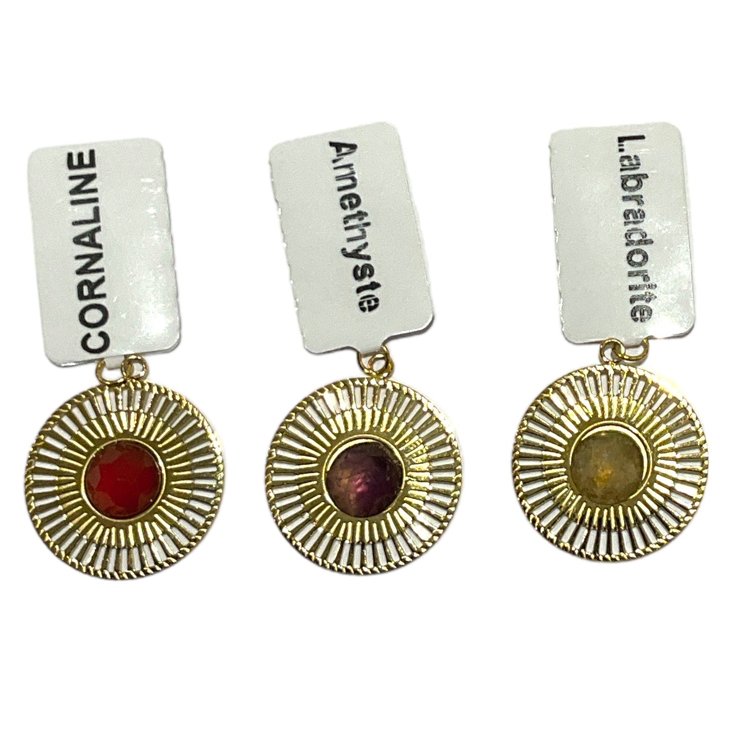 Pendentif en pierre & acier inoxydable #10 - Foliesbijoux