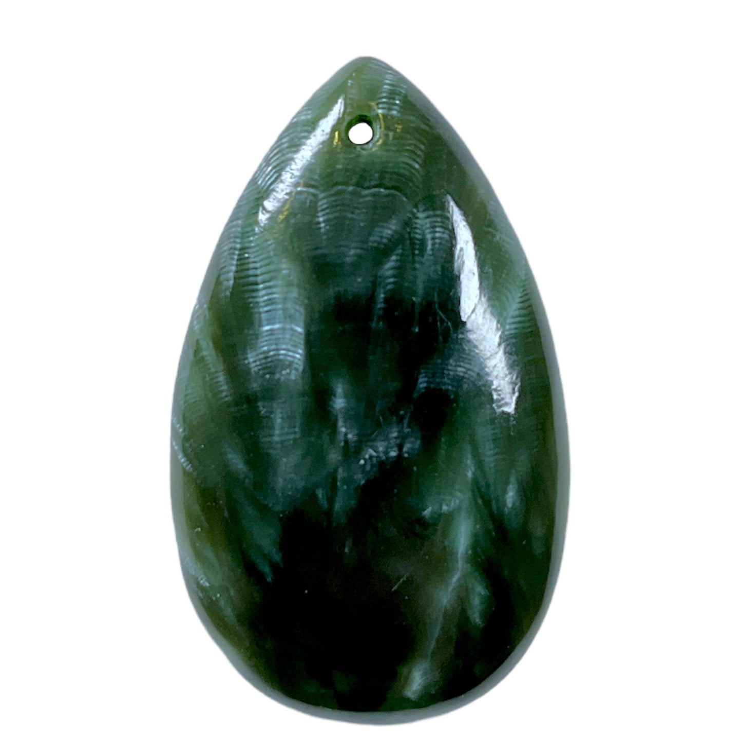 Pendentif goutte plate Seraphinite 15x25mm percé devant - Foliesbijoux