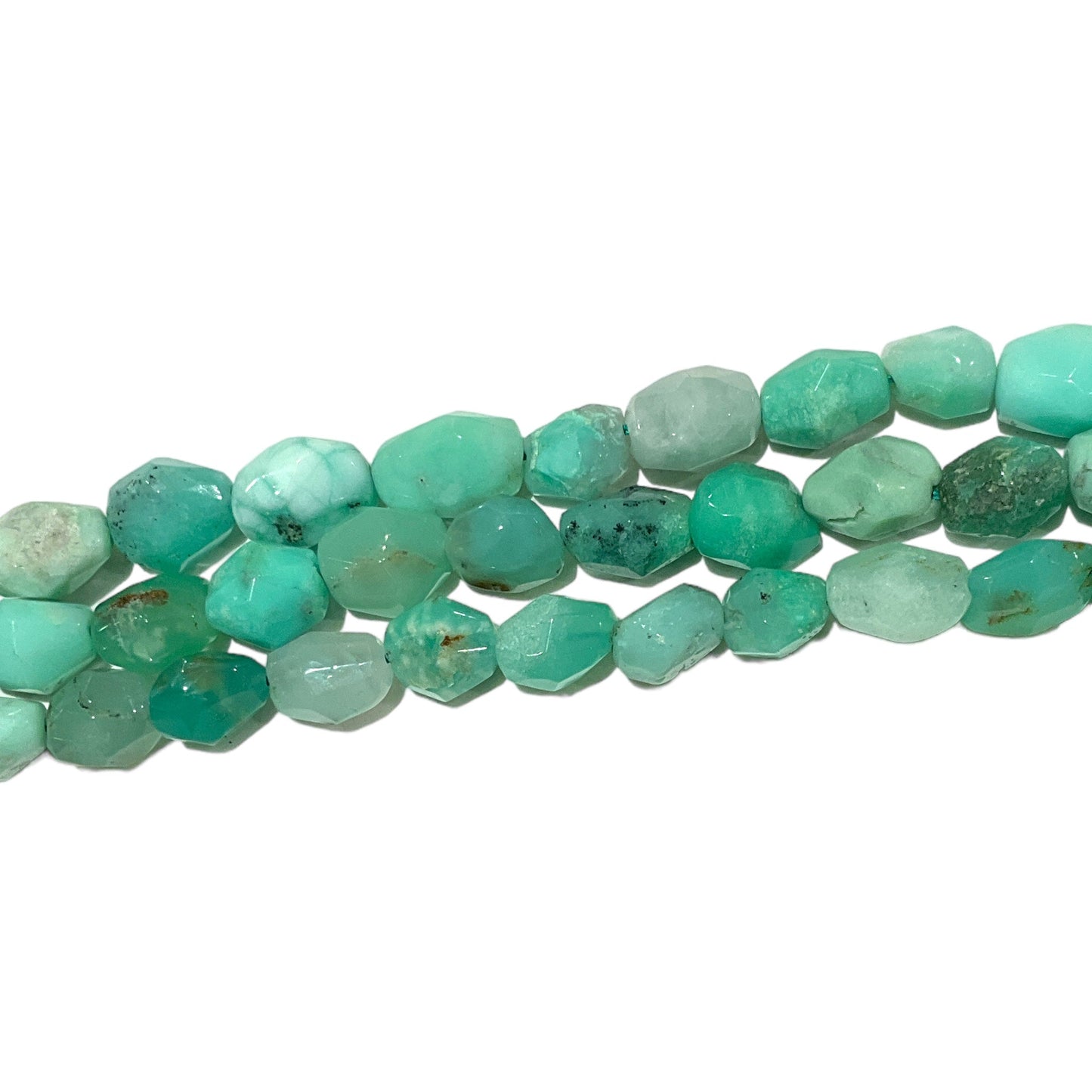 Fil Chrysoprase forme ovale facettée 8x9mm - Foliesbijoux