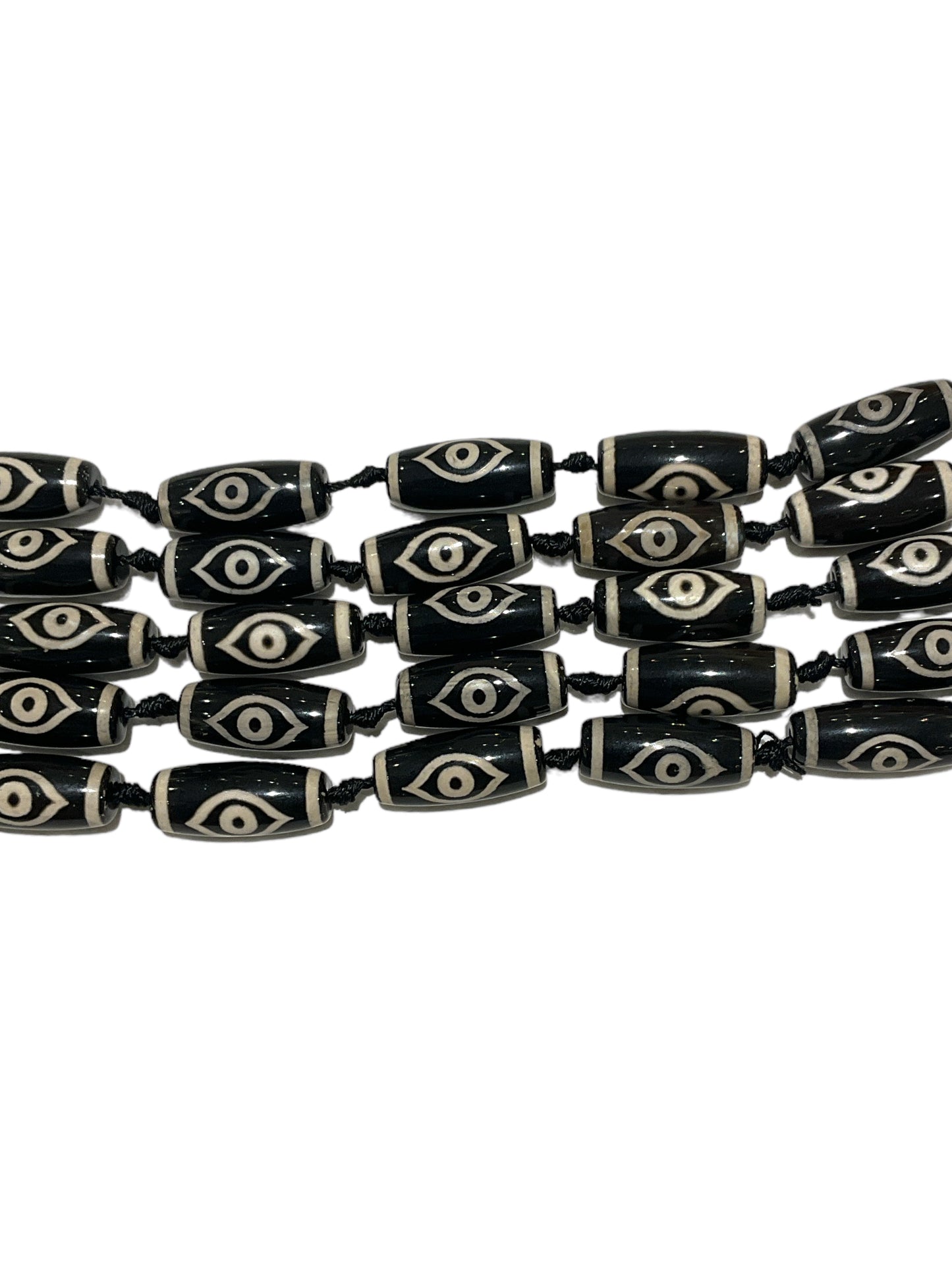 Fil Agate du Tibet 11x30mm Dzi #7 - Foliesbijoux