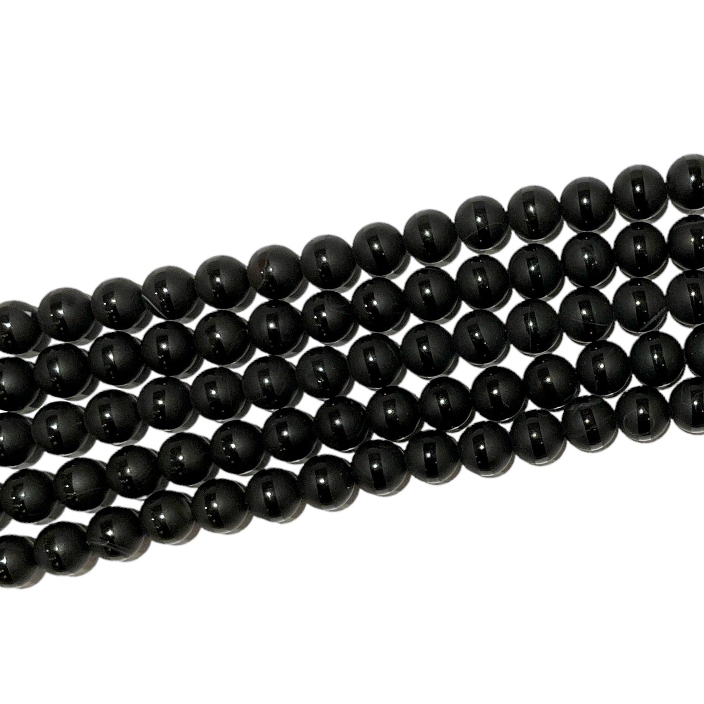 Fil de perle Agate du Tibet Dzi noire matte 8mm #3 - Foliesbijoux