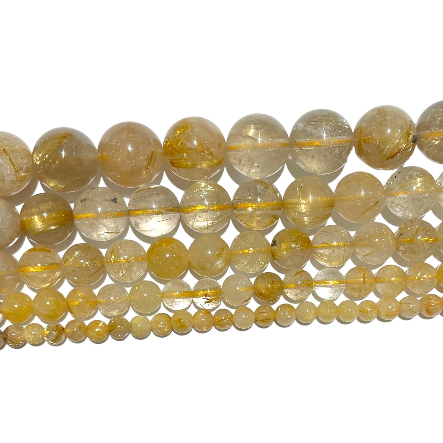 Fil de perle Quartz rutile AA+ - Foliesbijoux