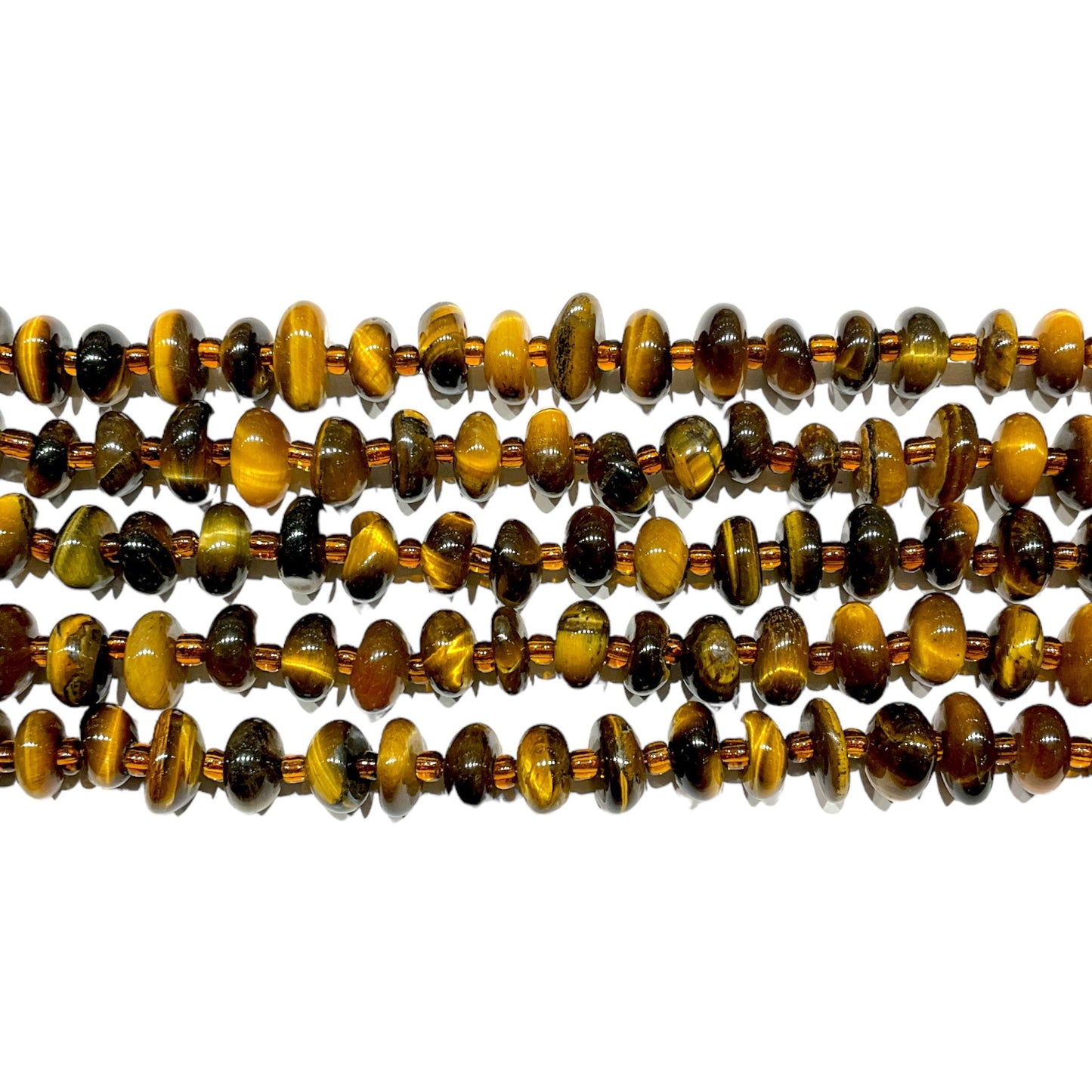 Fil de pierre baroque oeil de tigre 5 x 12 mm - Foliesbijoux