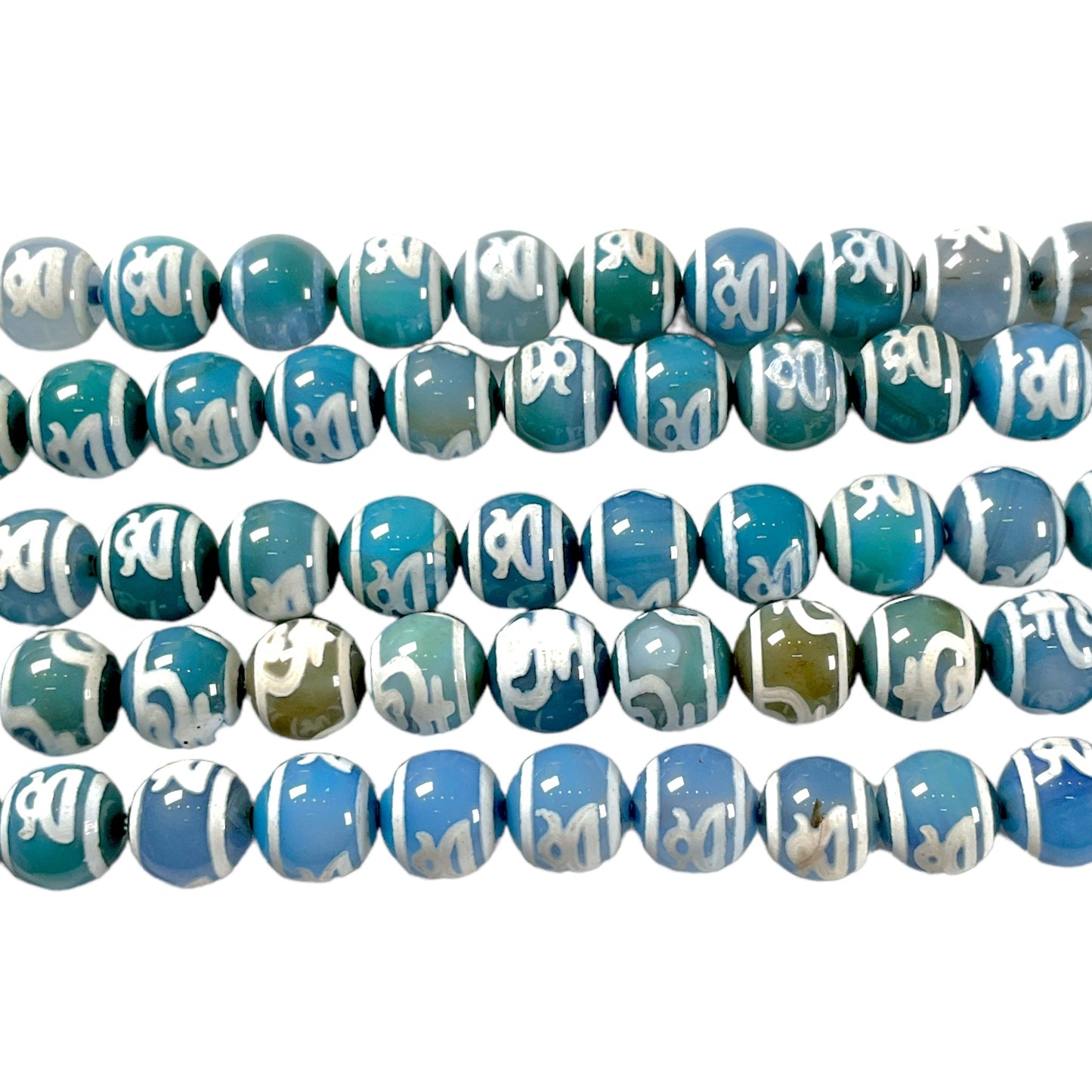 Fil de perle Agate du Tibet Dzi 10 mm #47 - Foliesbijoux