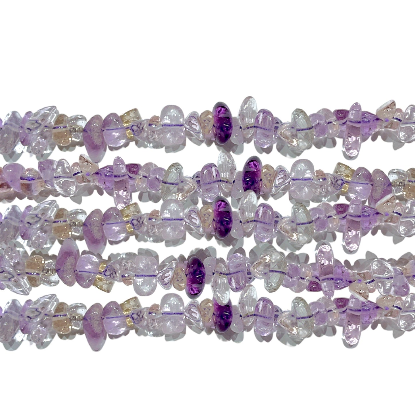 Fil de pierre baroque Améthyste-Citrine chauffée A - Foliesbijoux