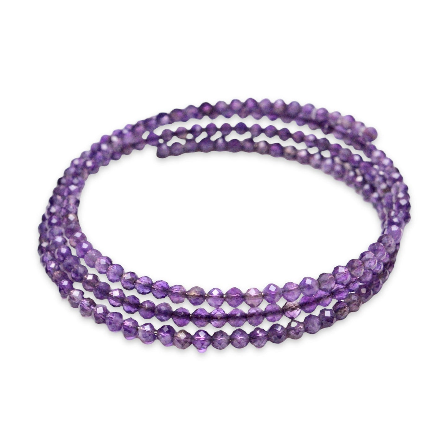 Bracelet Améthyste Facetté AA 3 tours - Foliesbijoux