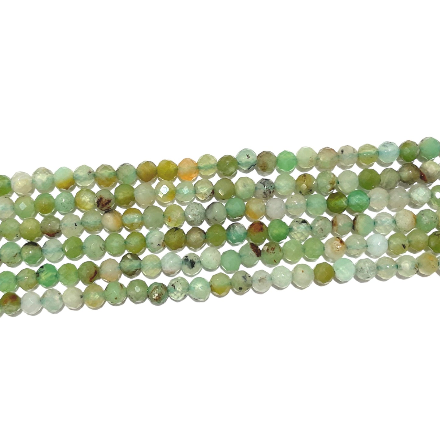 Fil de perles facettées Chrysoprase multicolore - Foliesbijoux