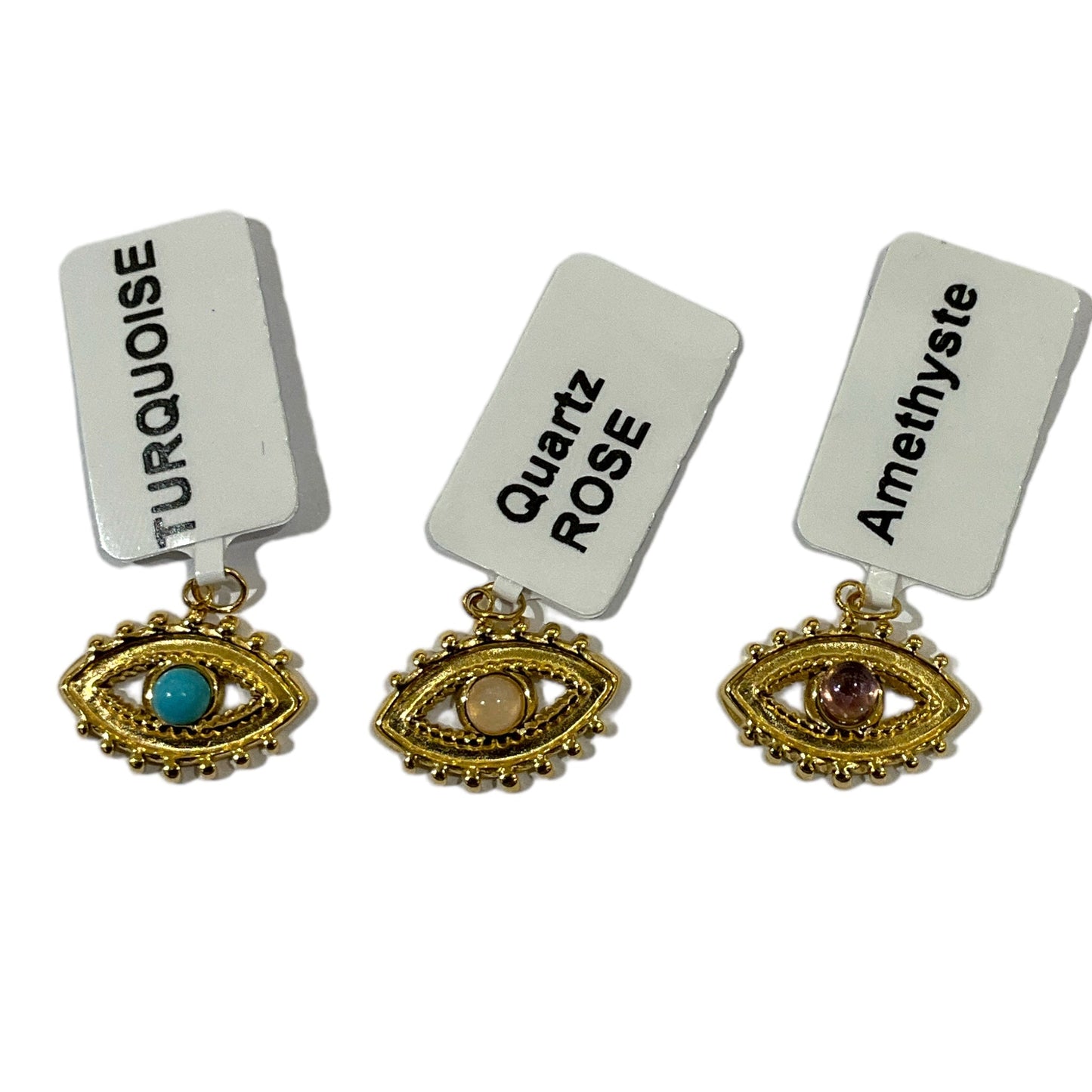 Pendentif en pierre & acier inoxydable #16 - Foliesbijoux