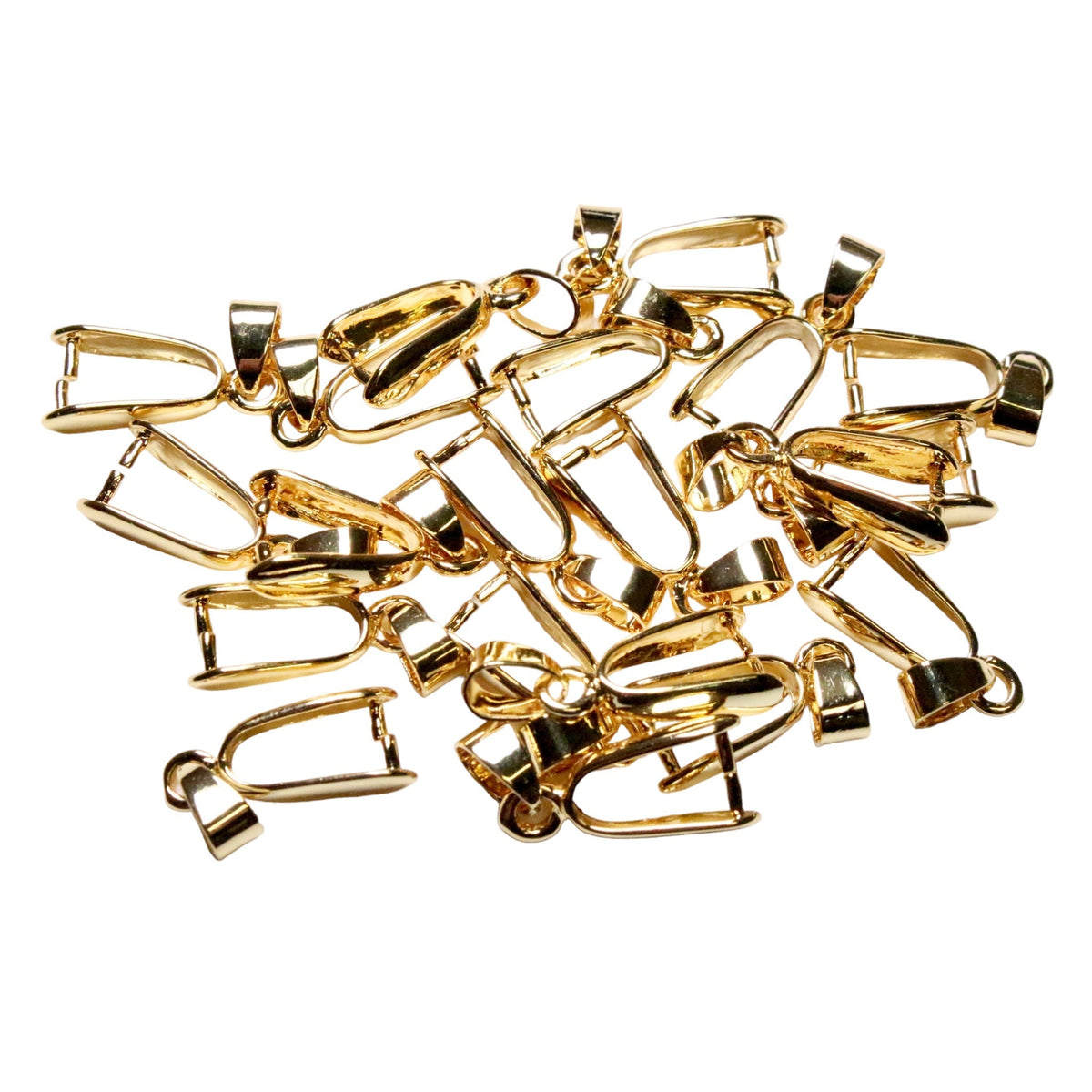 Lot de 20 Bélières dorées pour pendentif avec trou latéral K802 - Foliesbijoux