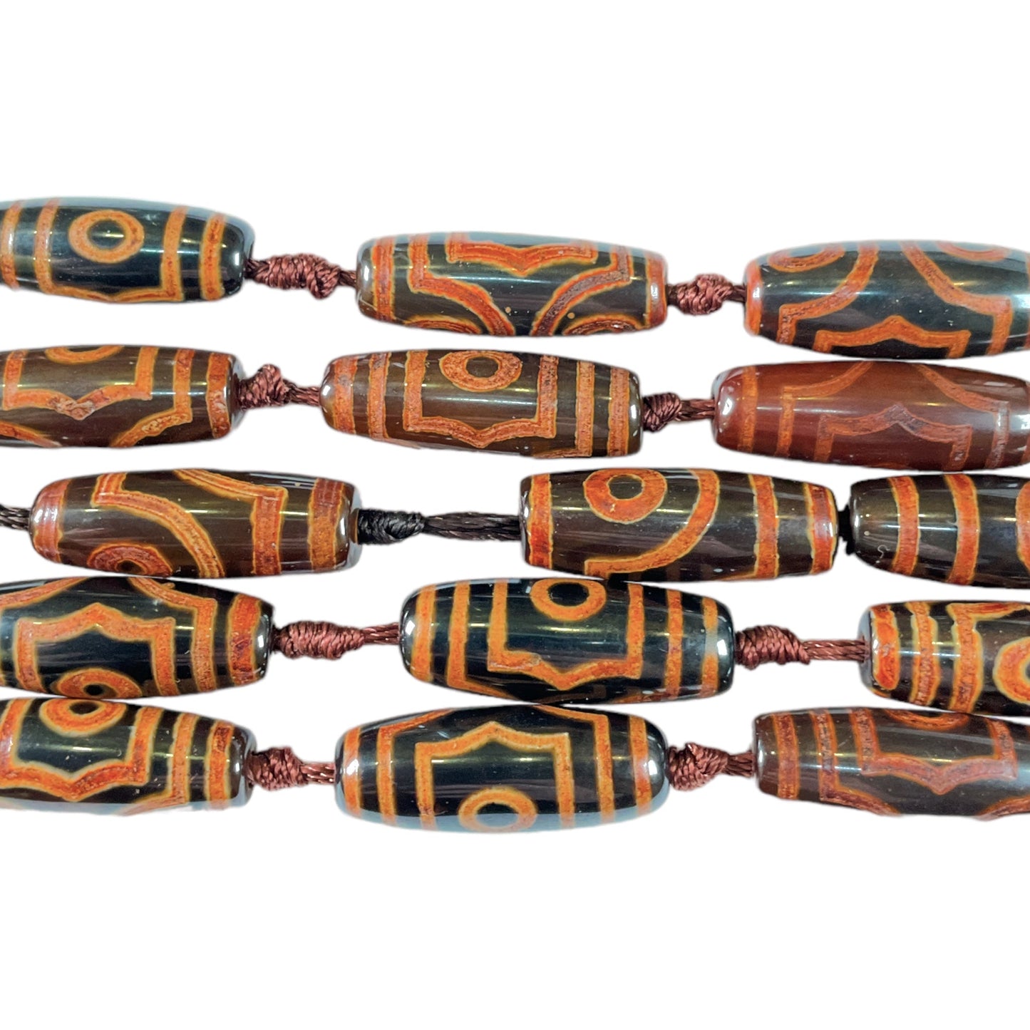 Fil Agate du Tibet Dzi 11 x 30 mm #18 - Foliesbijoux