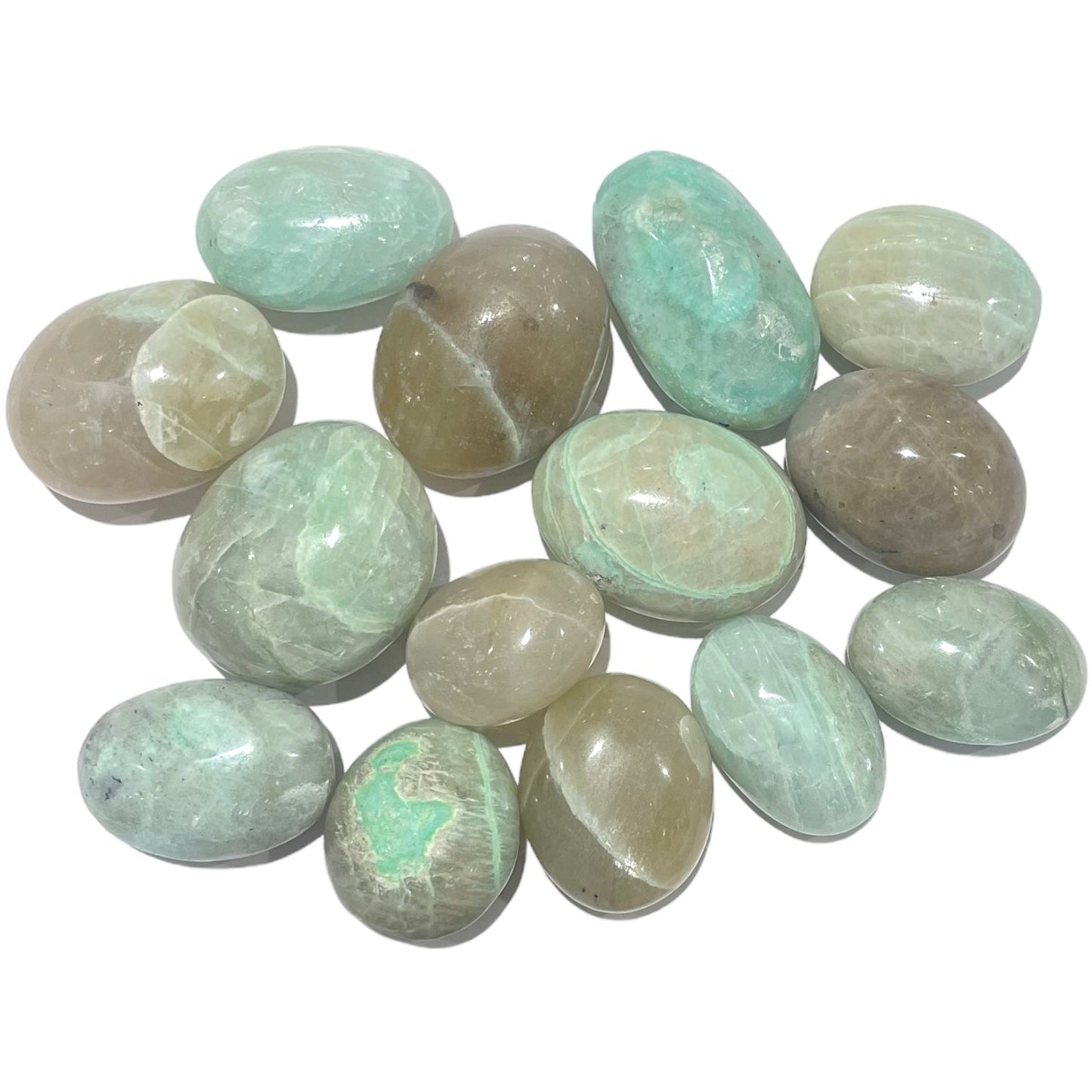 Pierre roulée Pierre de lune verte - Foliesbijoux