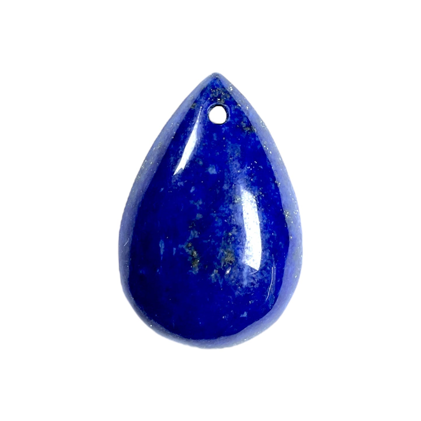 Pendentif goutte plate Lapis-lazuli percé devant - Foliesbijoux