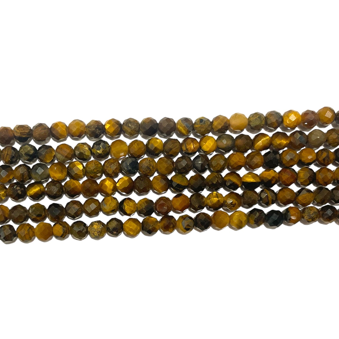 Fil de perles facettées Oeil de tigre - Foliesbijoux