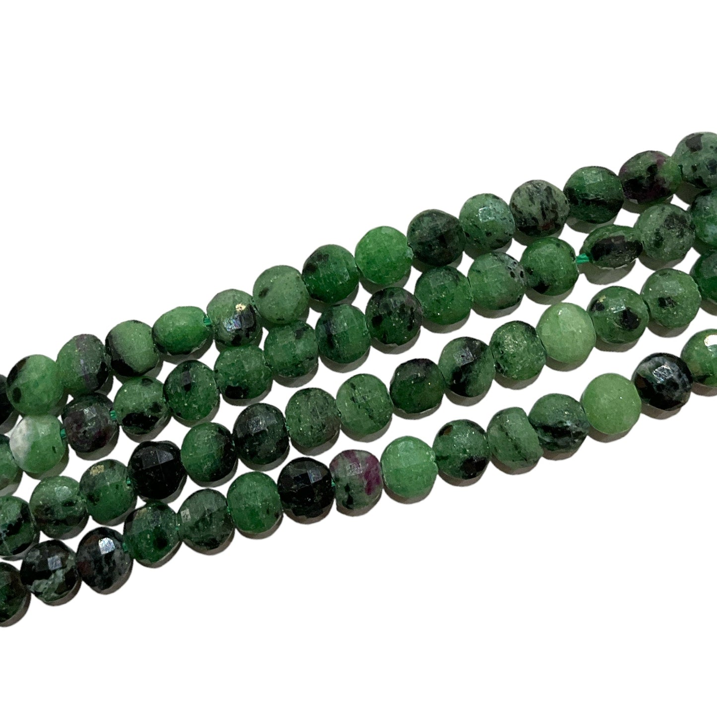 Fil Rubis sur zoisite en rond plat facetté 6x6 - Foliesbijoux