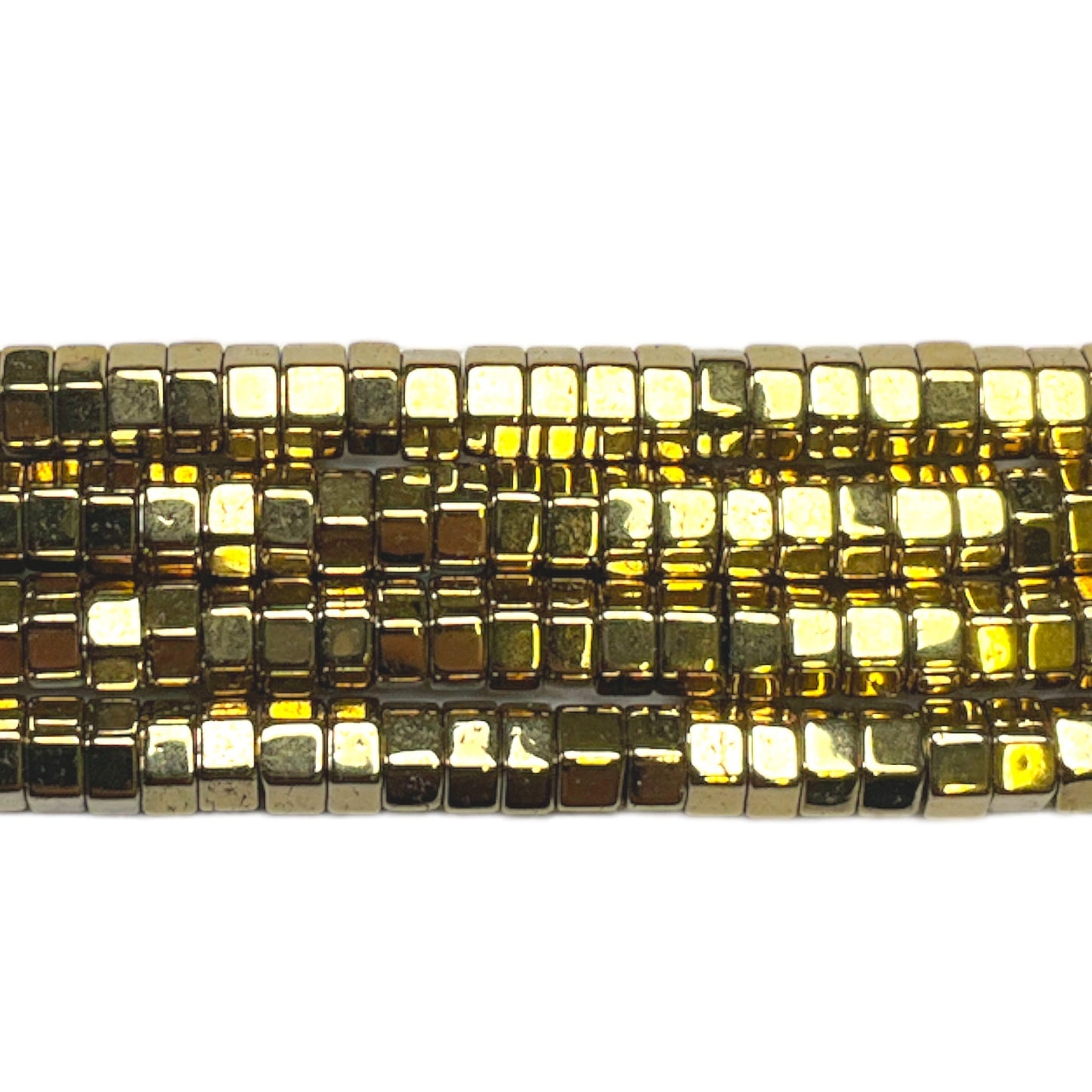 Fil de perle Hématite electroplaquée doré/bronzé HED-83 - Foliesbijoux