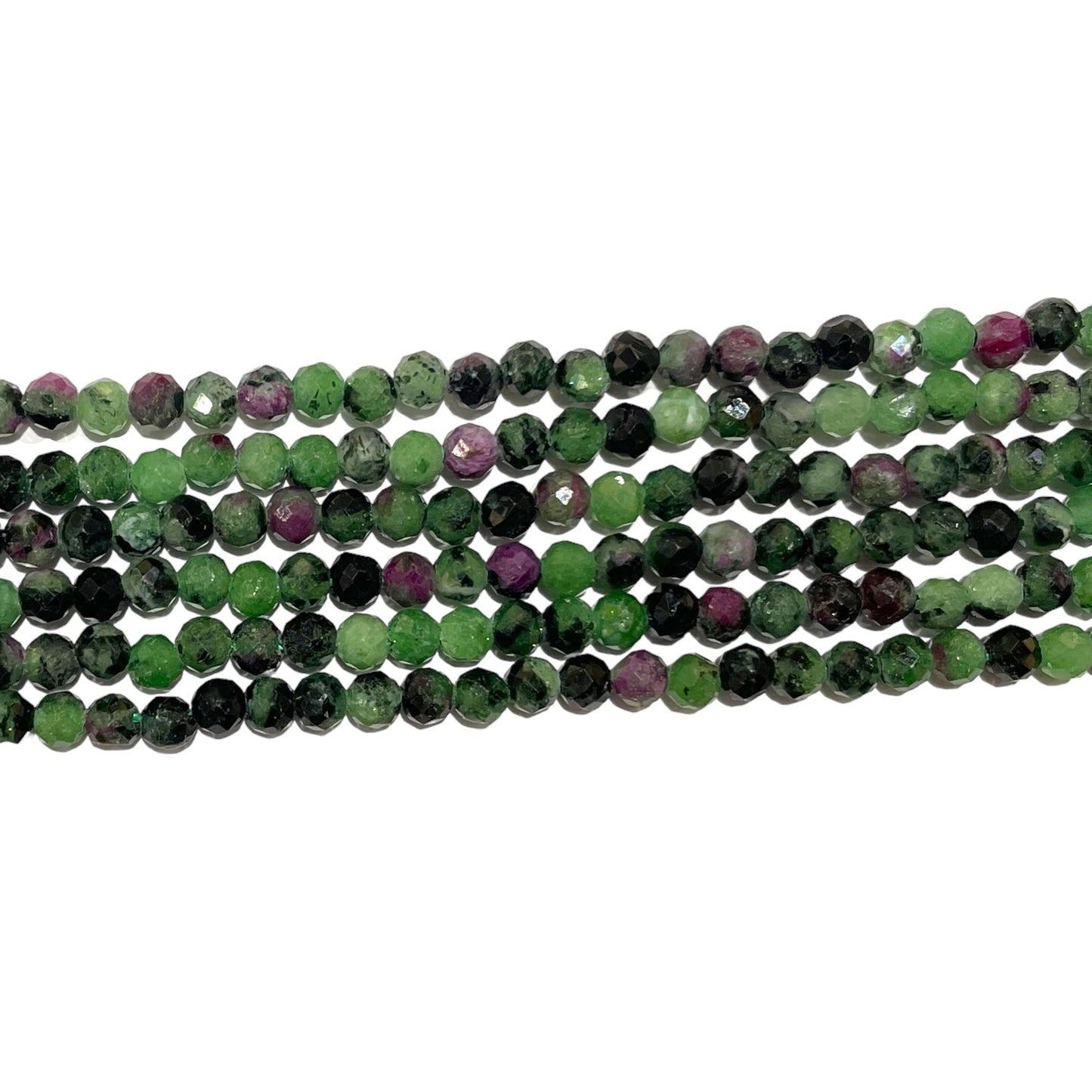 Fil de perles facettées Rubis sur zoisite - Foliesbijoux