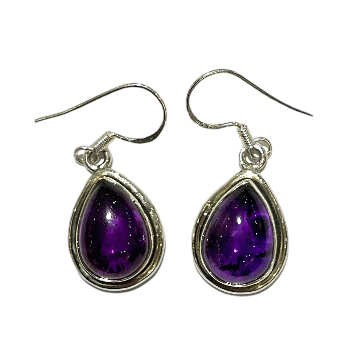 Boucle d'oreille en Argent 925 & améthyste - Foliesbijoux