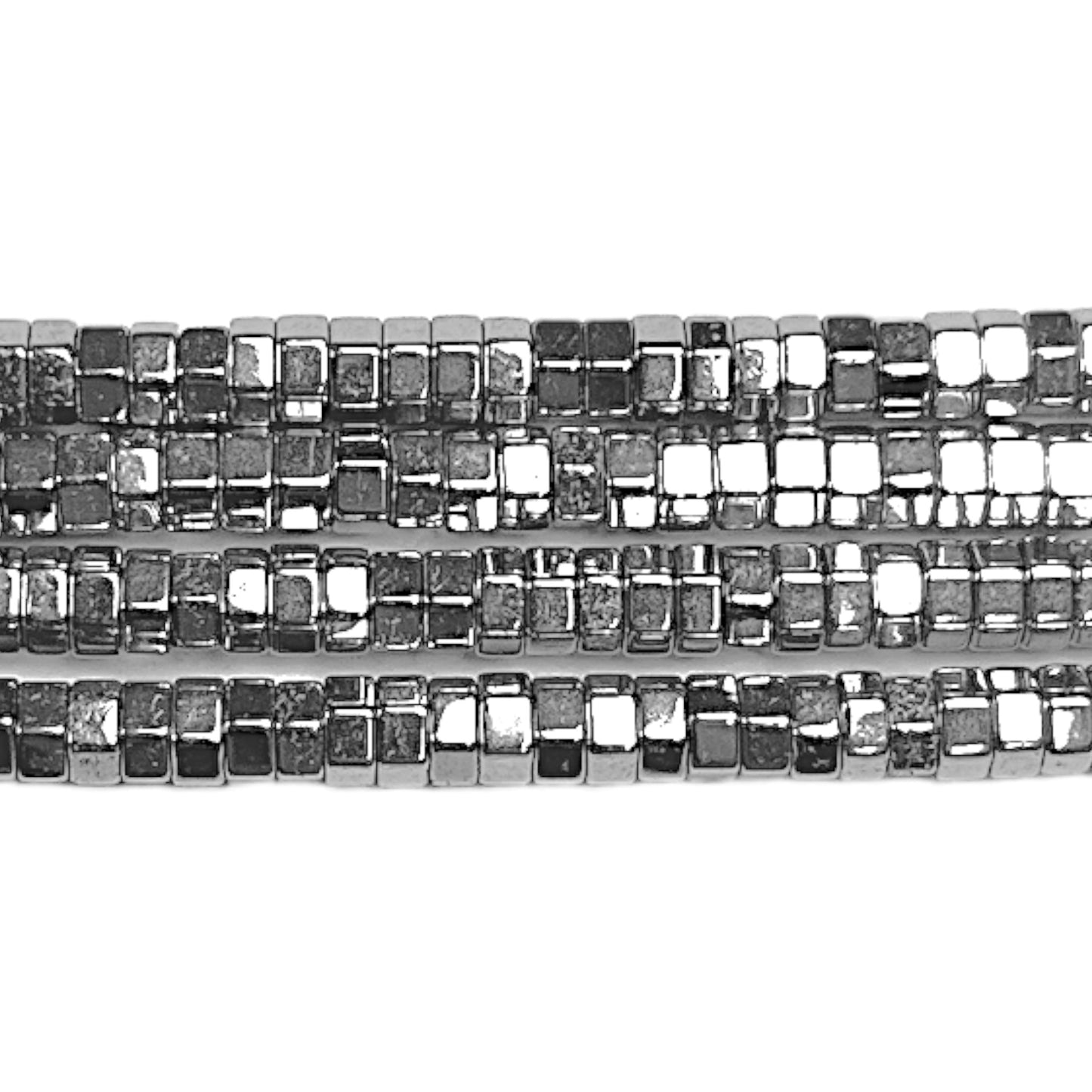 Fil de perle Hématite electroplaquée argenté HEA-83 - Foliesbijoux