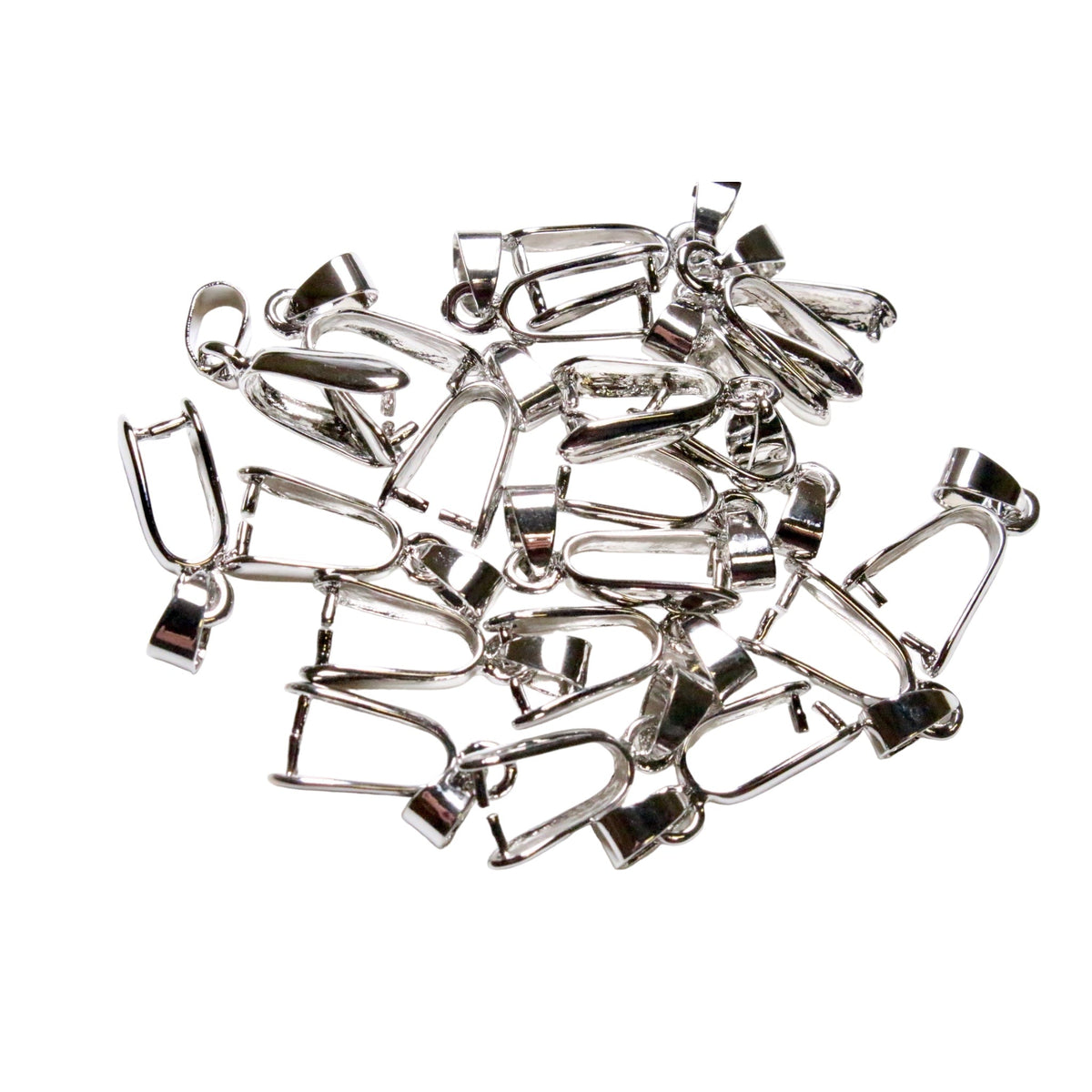 Lot de 20 Bélières pour pendentif avec trou latéral argenté K802 - Foliesbijoux