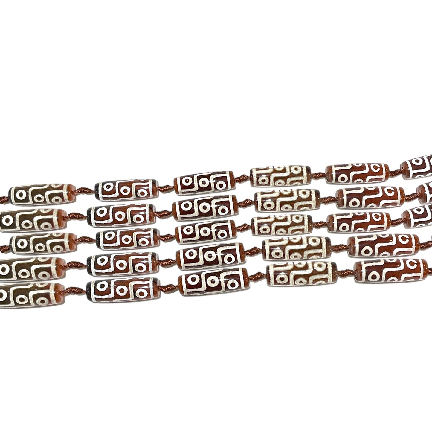 Fil Agate du Tibet 11x30mm Dzi #5 - Foliesbijoux