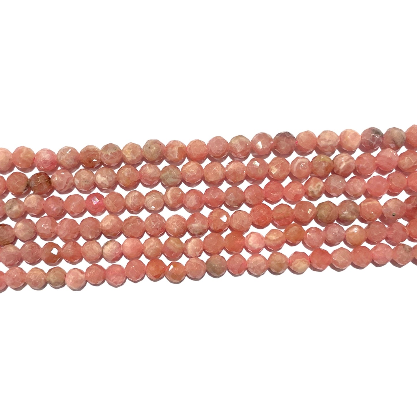 Fil de perles facettées Rhodocrosite d’Argentine - Foliesbijoux