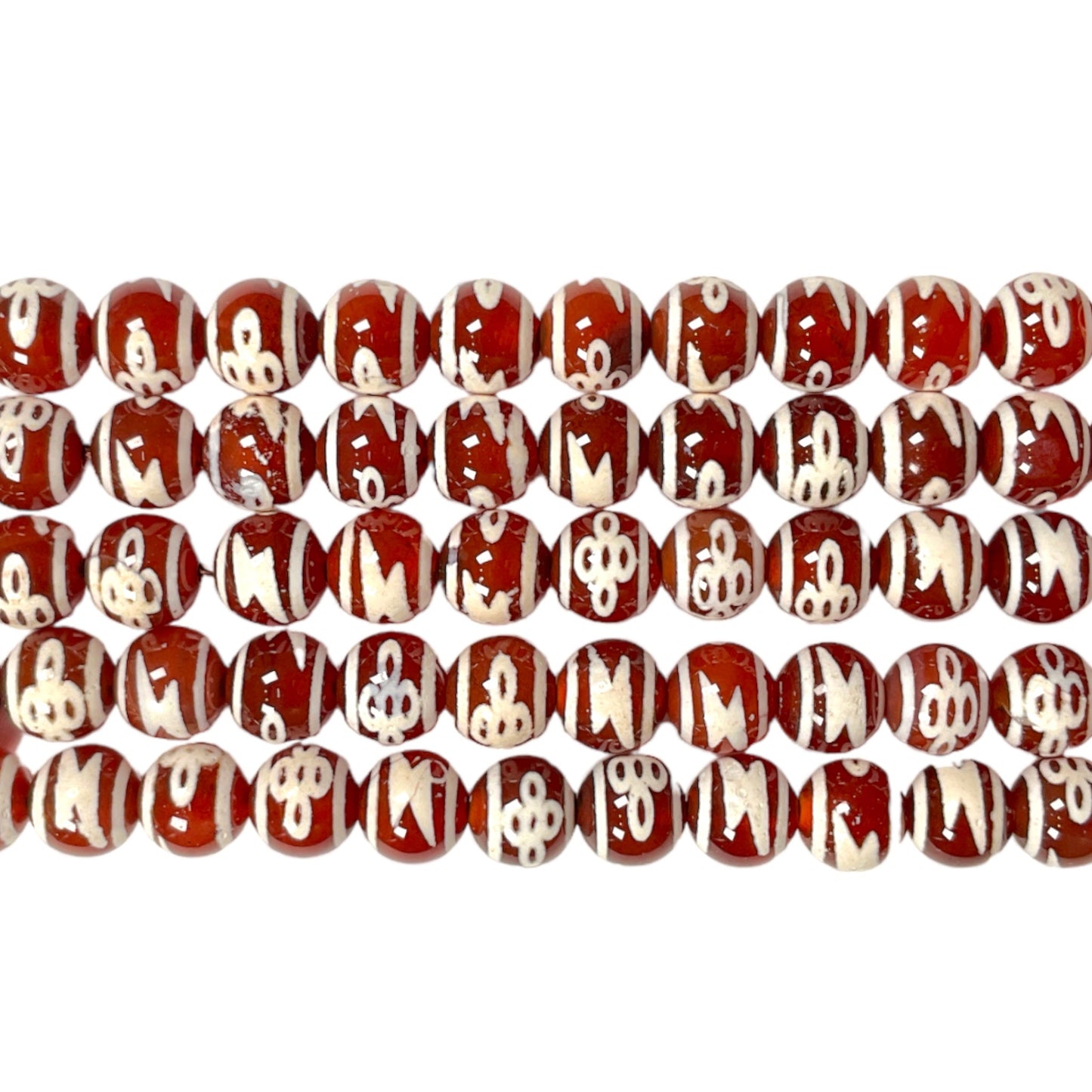 Fil de perle Agate du Tibet Dzi 8 mm #18 - Foliesbijoux