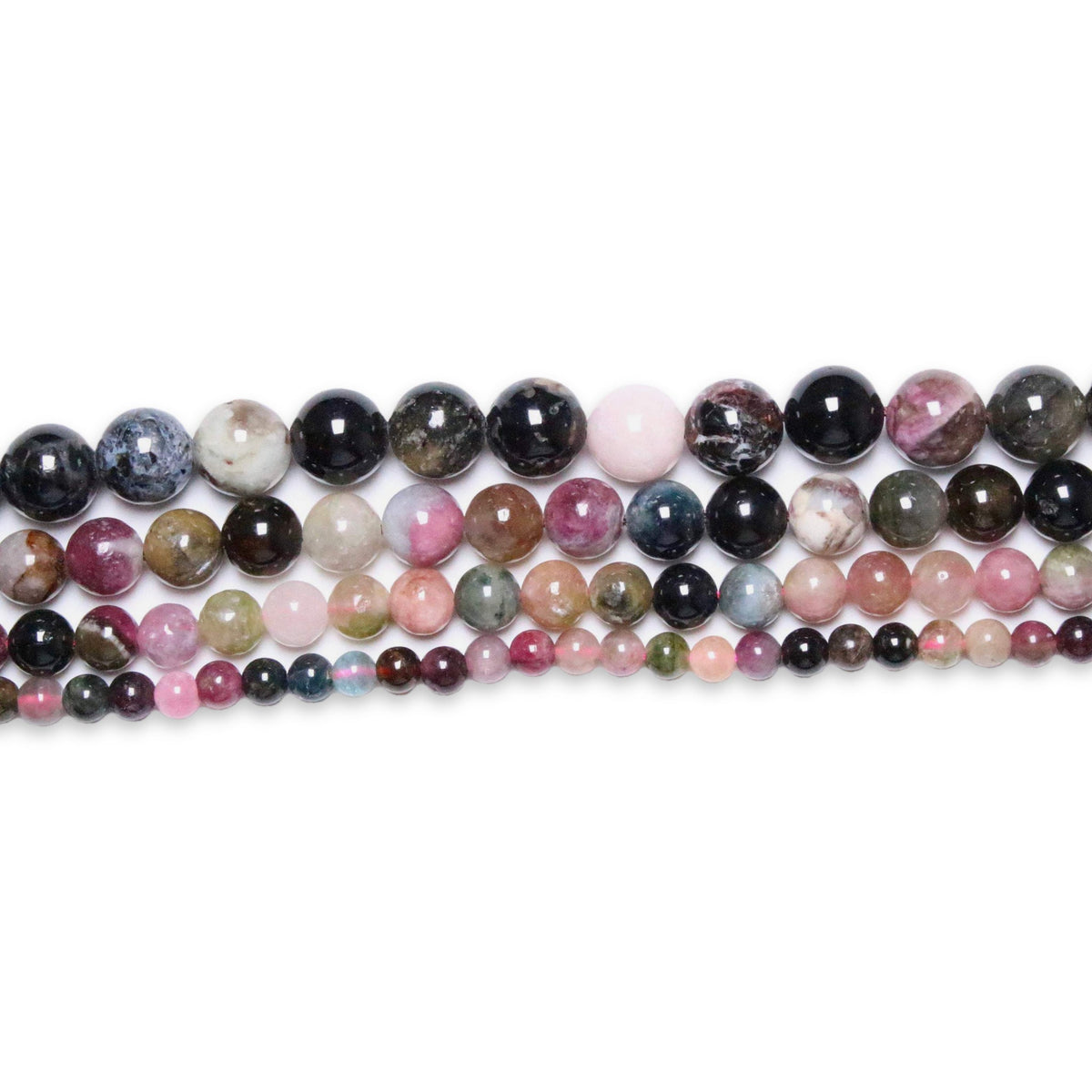 Fil de perle Tourmaline Multicolore A+ - Foliesbijoux