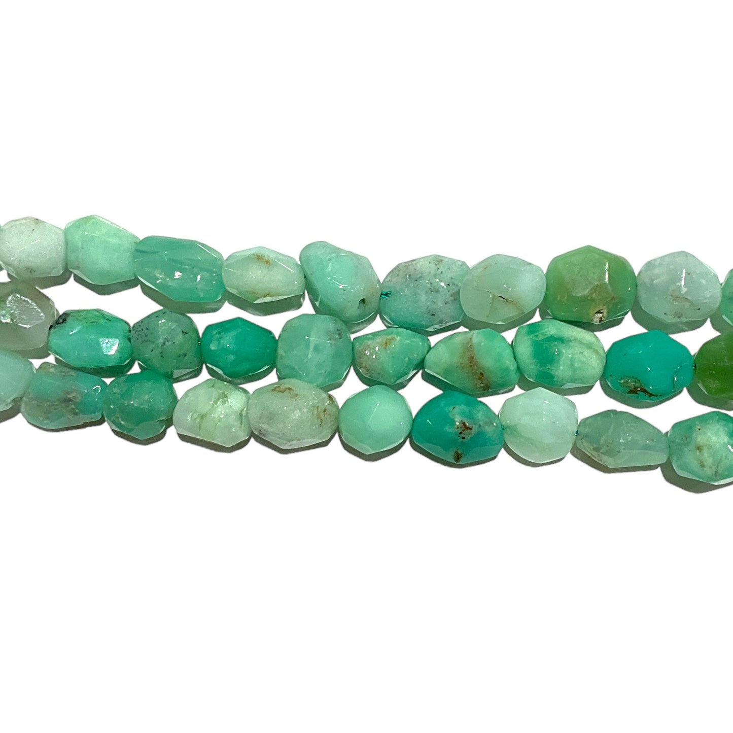 Fil Chrysoprase forme ovale facettée 10x12mm - Foliesbijoux