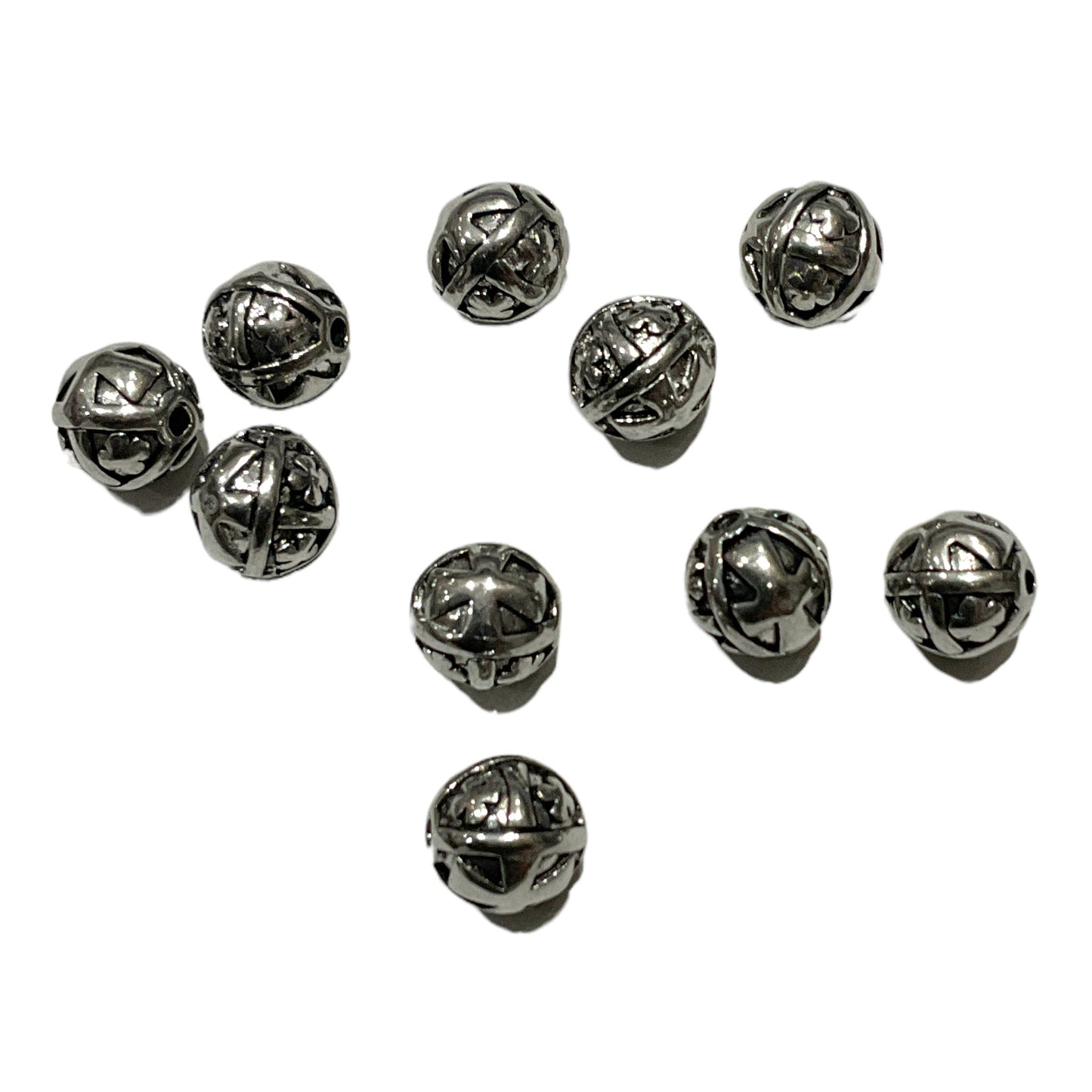 10 Breloque boule acier inoxydable - Foliesbijoux