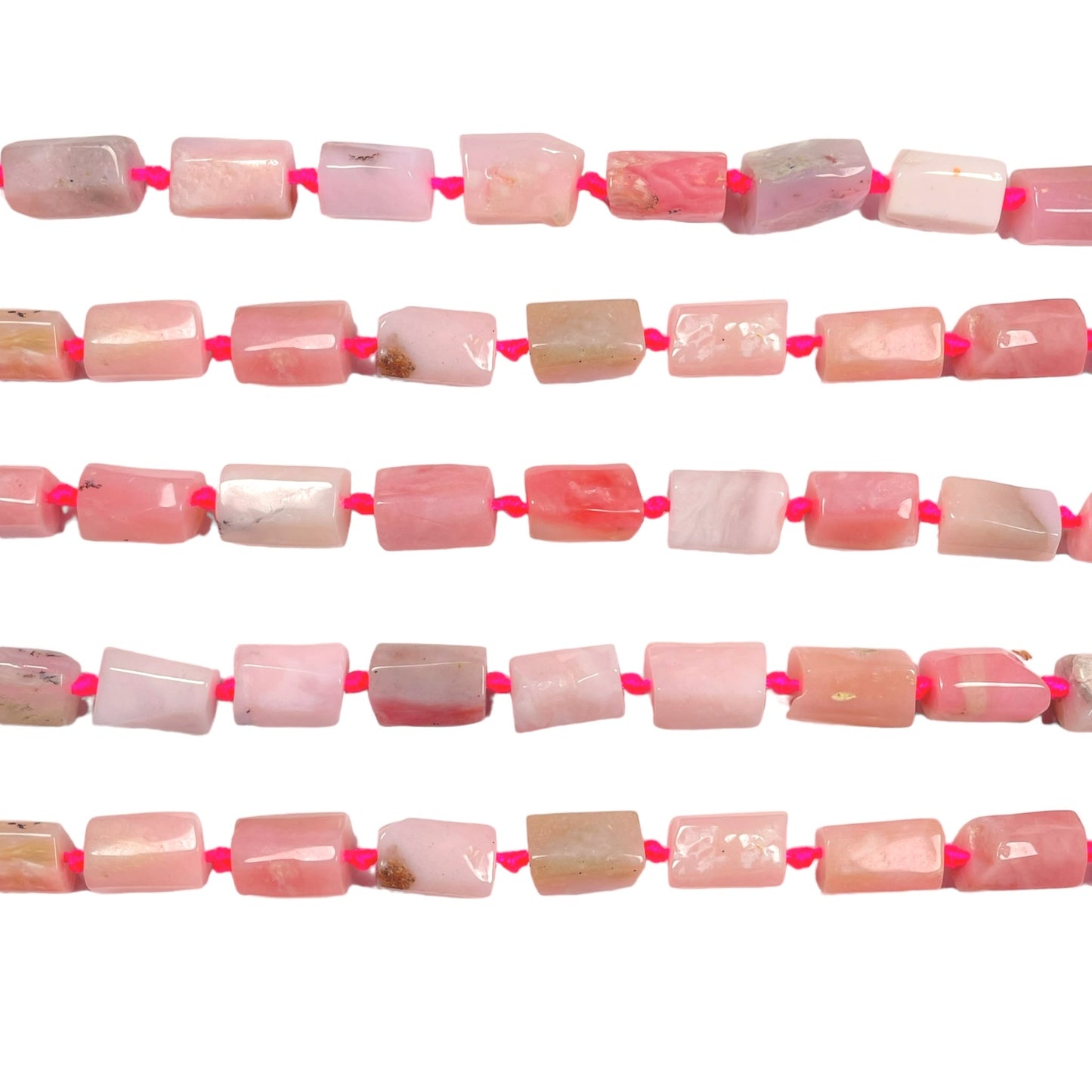 Fil Opale rose des Andes en rectangle 8x12mm - Foliesbijoux